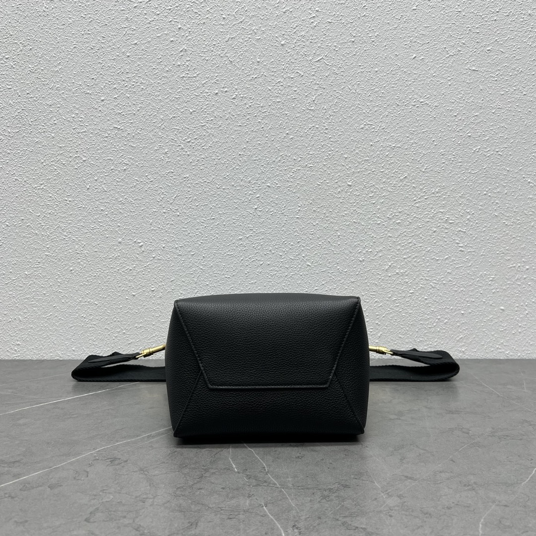 [TOP] CELINE Sangle Bucket Bag Lychee Small 18x13x25cm - Black