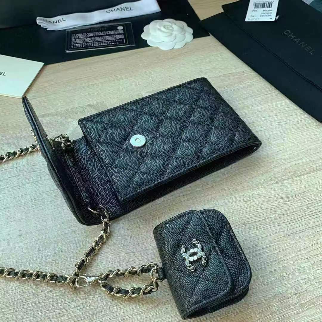 [TOP]CHANEL Child Mother Bag Cowhide - Black