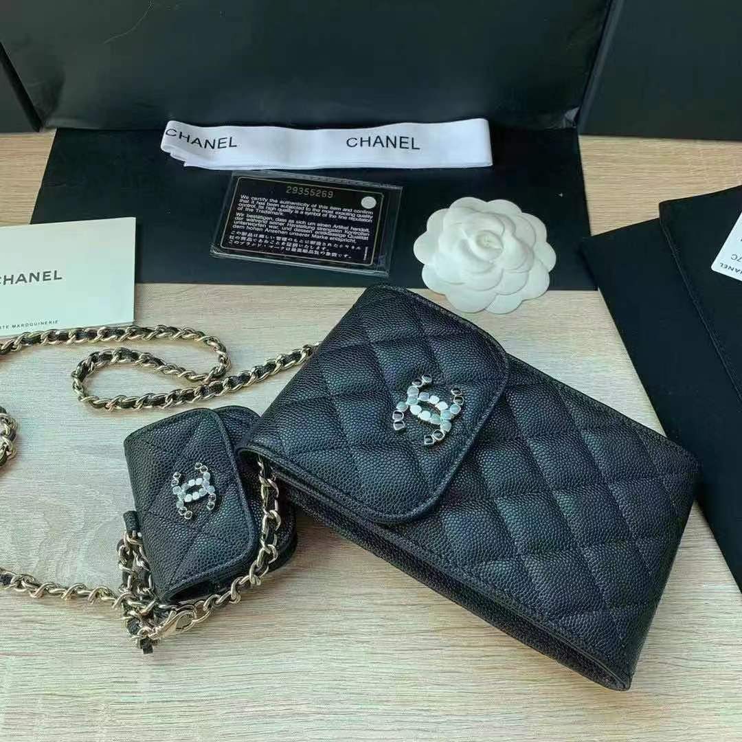 [TOP]CHANEL Child Mother Bag Cowhide - Black