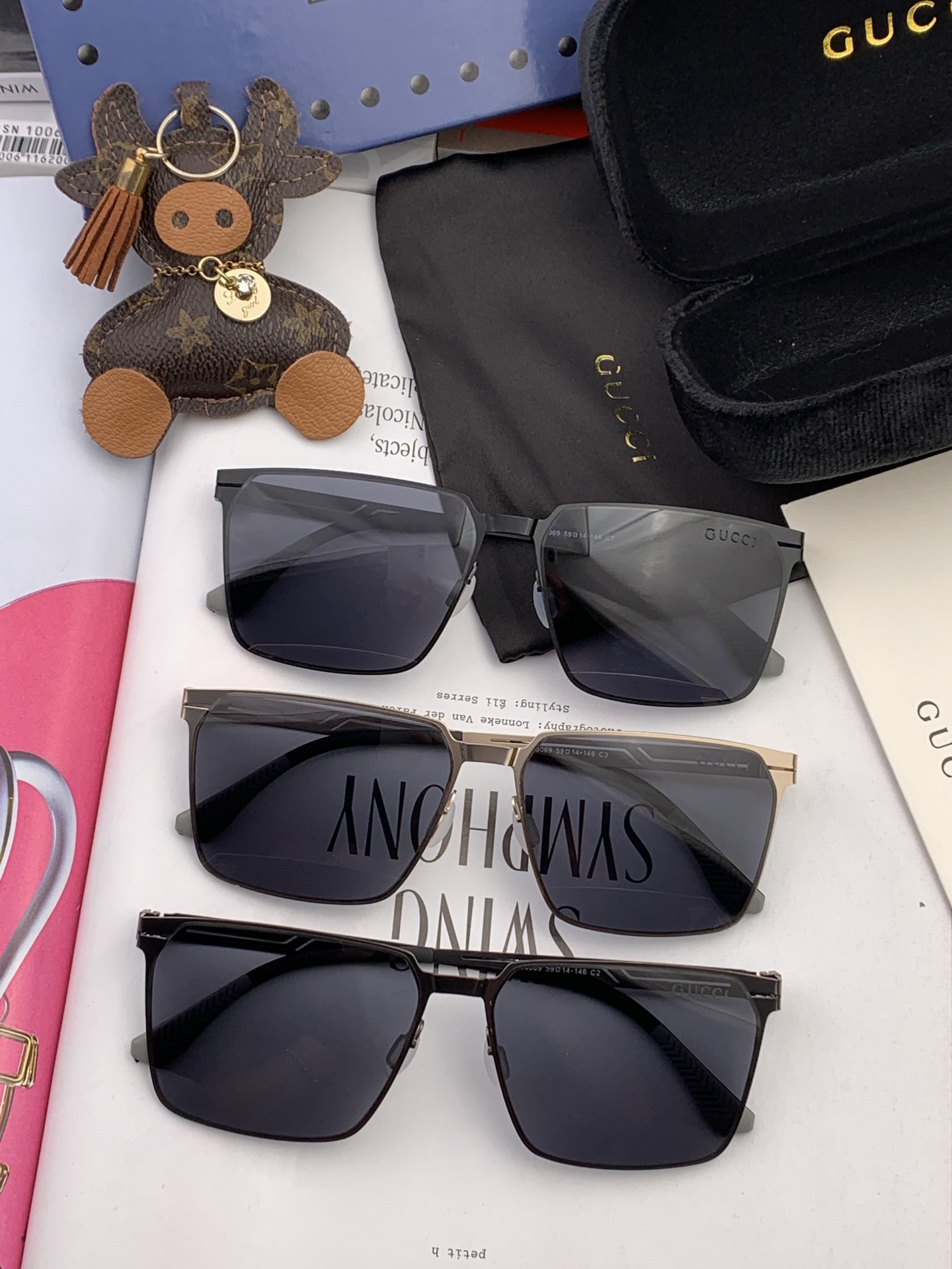 [TOP] GUCCI Polygonal Sunglasses Couple Style for  Men And Women - 3 Colors