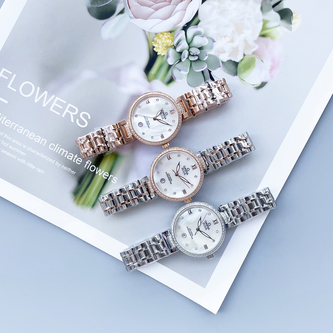 [TOP] OMEGA Ladies Imported Quartz Watch 32mm - 3 Colors