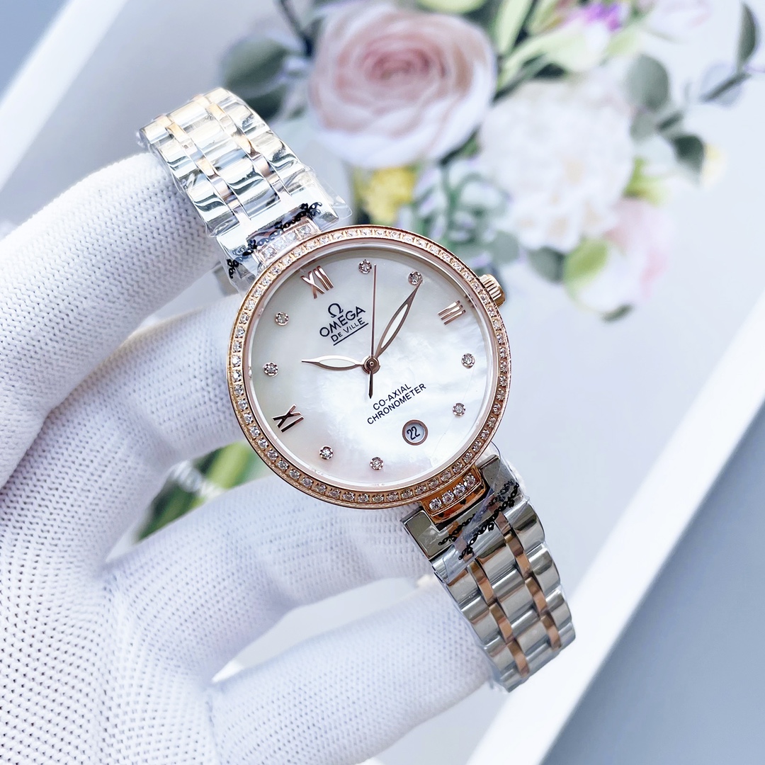[TOP] OMEGA Ladies Imported Quartz Watch 32mm - 3 Colors