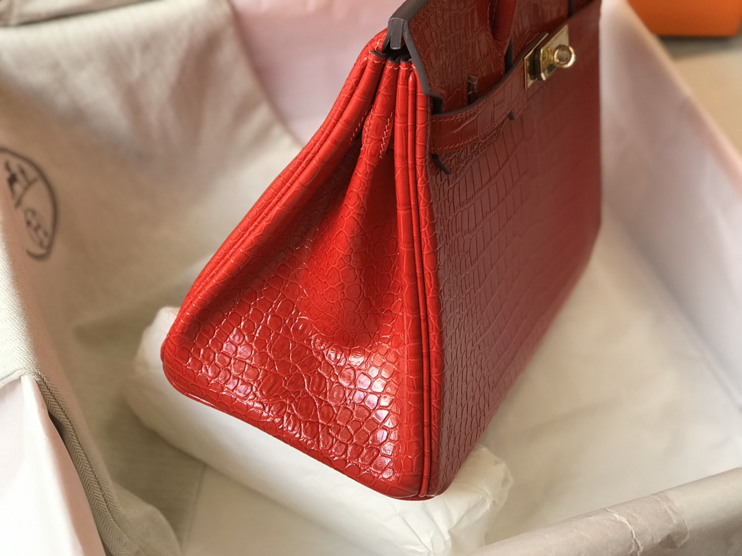 [TOP] HERMES Birkin Crocodile 25CM/30CM - Red & GHW