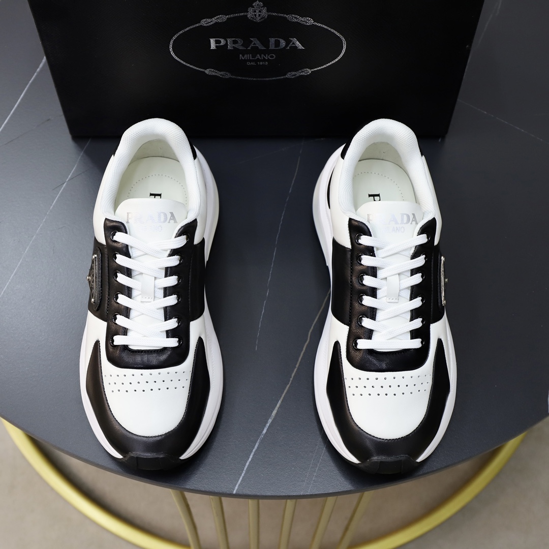 [TOP] PRADA Men's Leather Lined Sneakers - 3 Colors