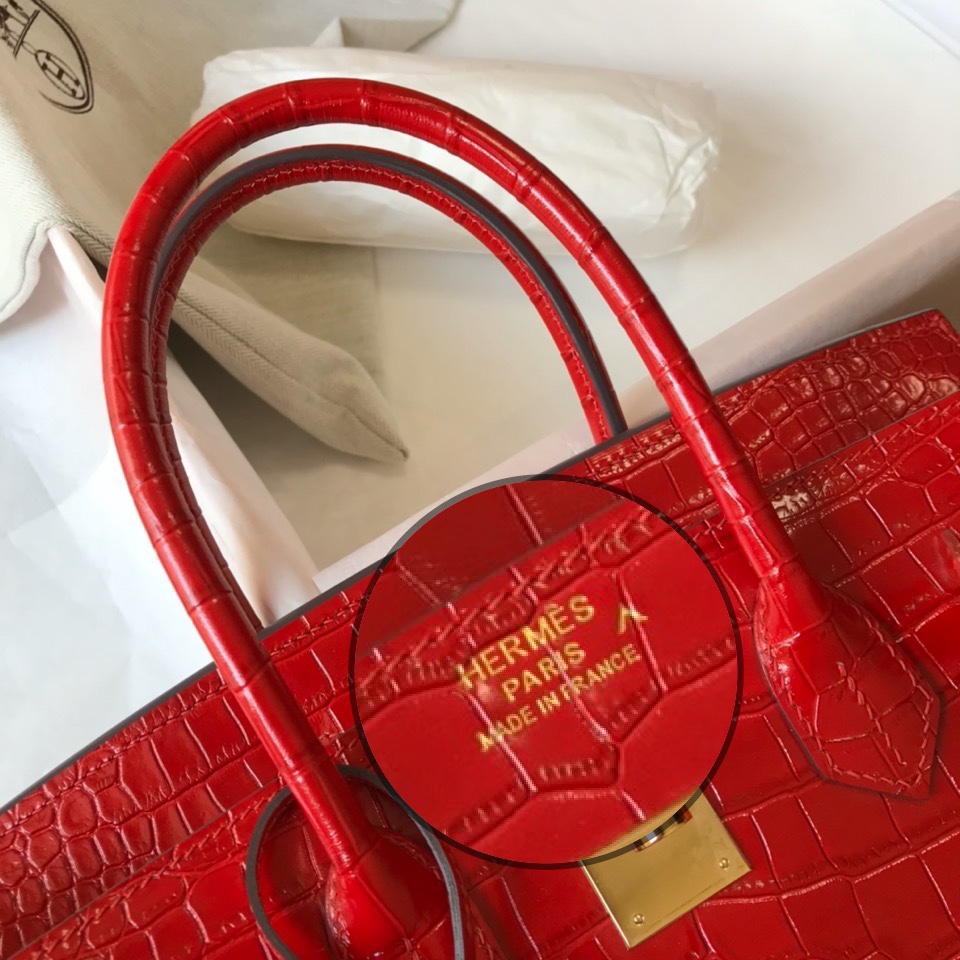 [TOP] HERMES Birkin Crocodile 25CM/30CM - Red & GHW