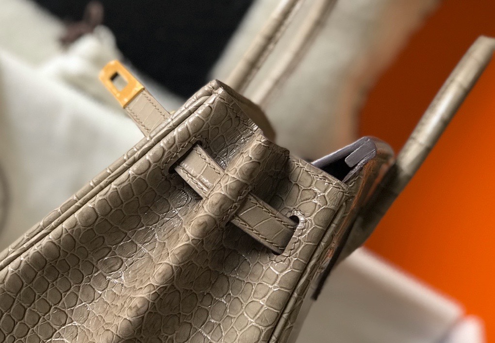 [TOP] HERMES Birkin Crocodile 25CM/30CM - Elephant Grey & GHW