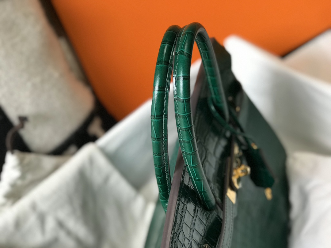 [TOP] HERMES Birkin Crocodile 25CM/30CM - Emerald & GHW