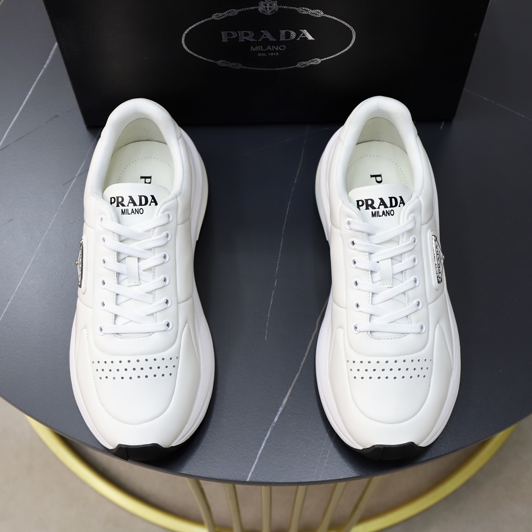 [TOP] PRADA Men's Leather Lined Sneakers - 3 Colors