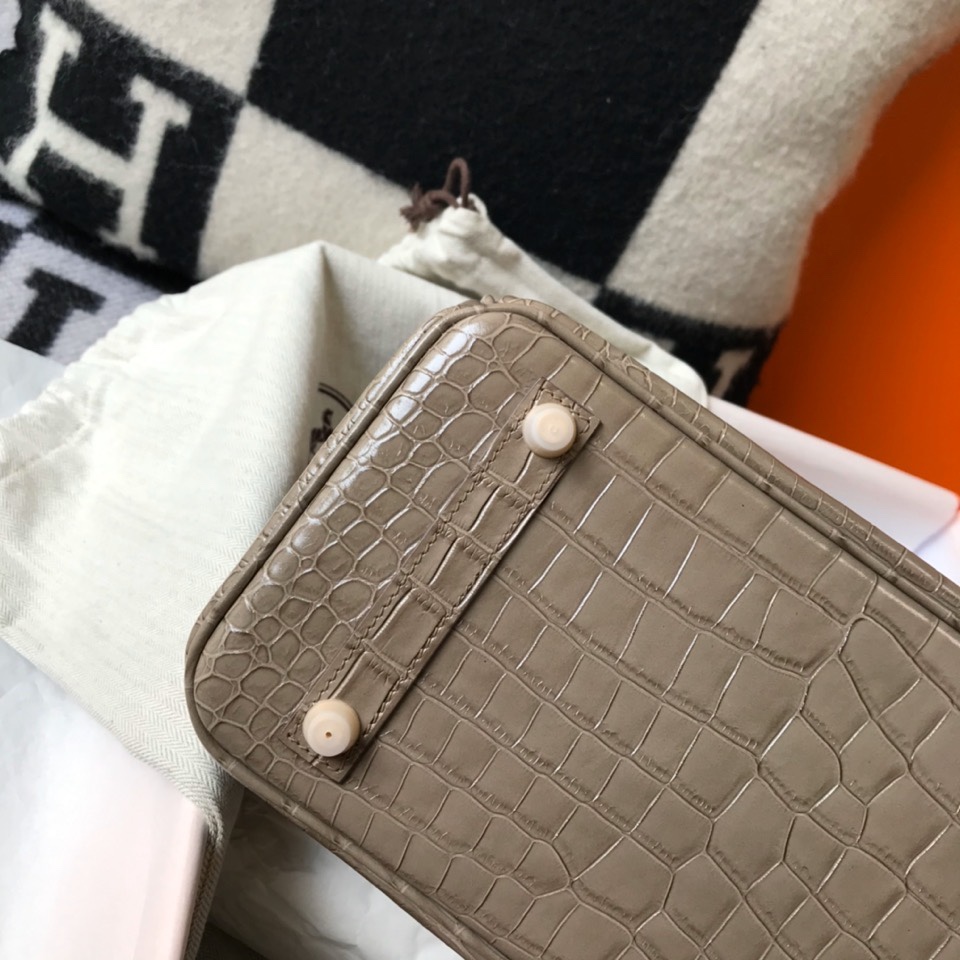 [TOP] HERMES Birkin Crocodile 25CM/30CM - Elephant Grey & GHW