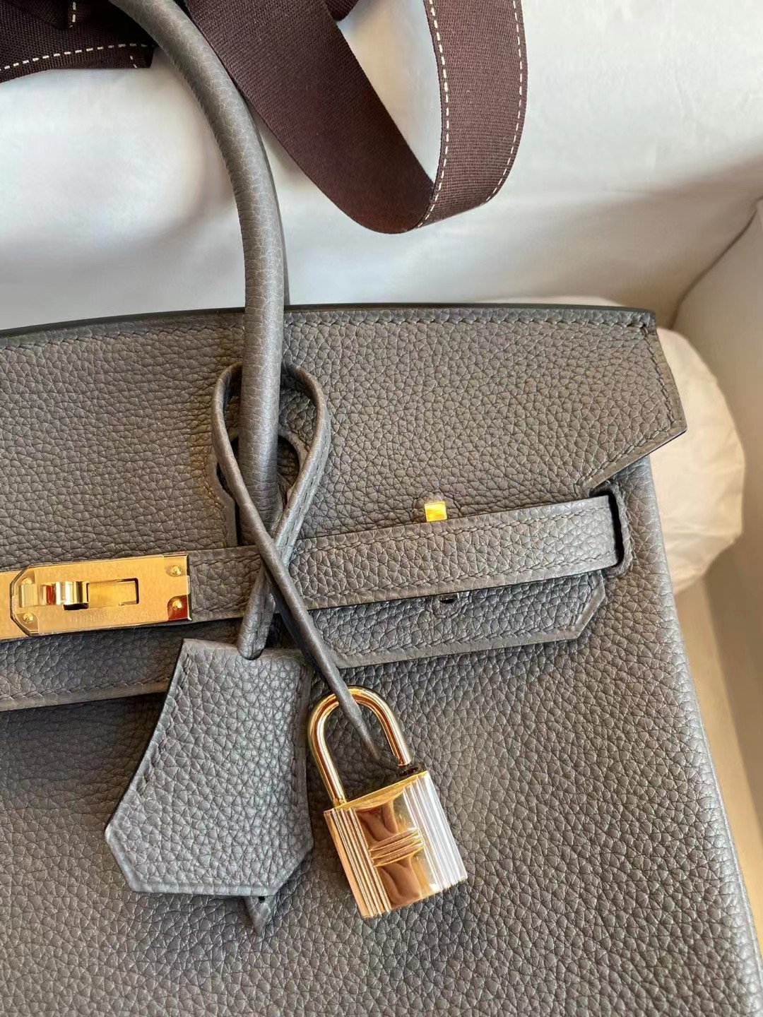 [TOP] HERMES Togo Birkin Bag 25 cm - Tinware Gray - GHW&SHW