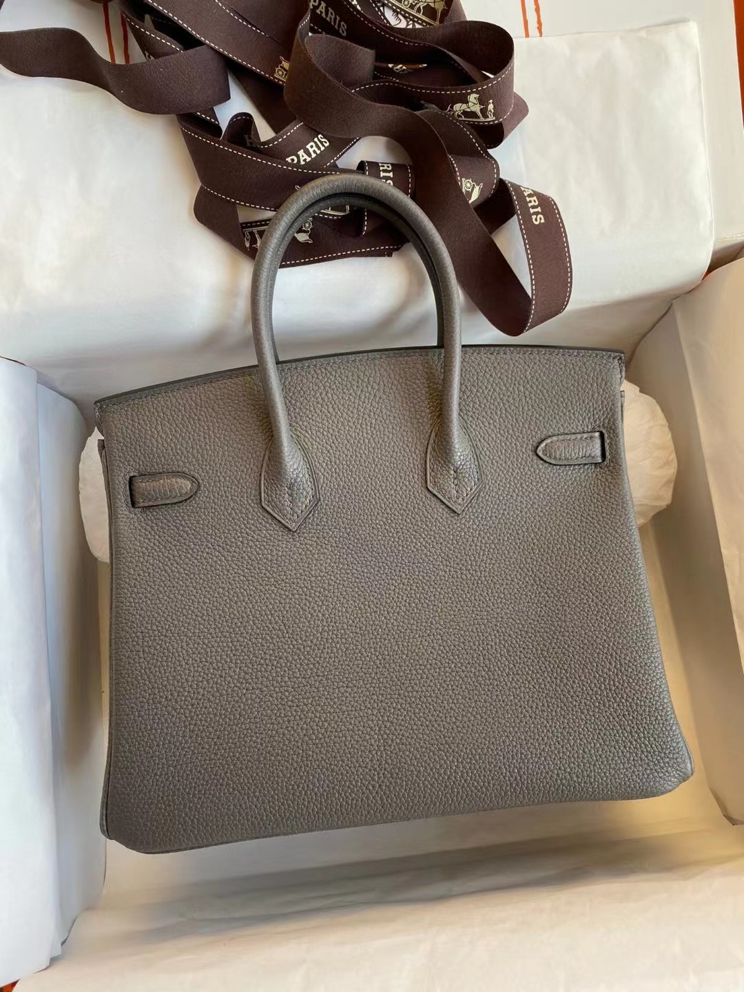 [TOP] HERMES Togo Birkin Bag 25 cm - Tinware Gray - GHW&SHW