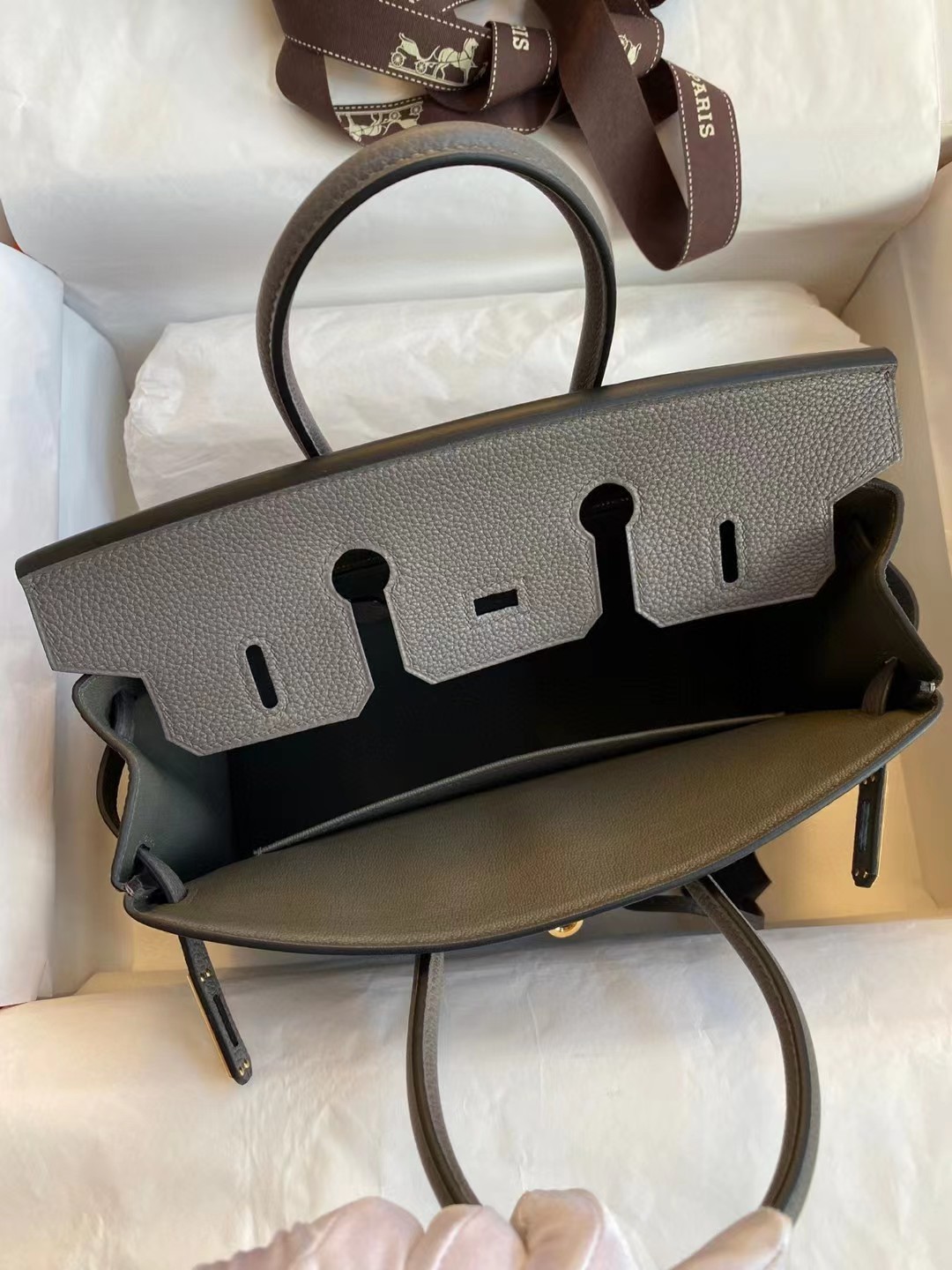 [TOP] HERMES Togo Birkin Bag 25 cm - Tinware Gray - GHW&SHW