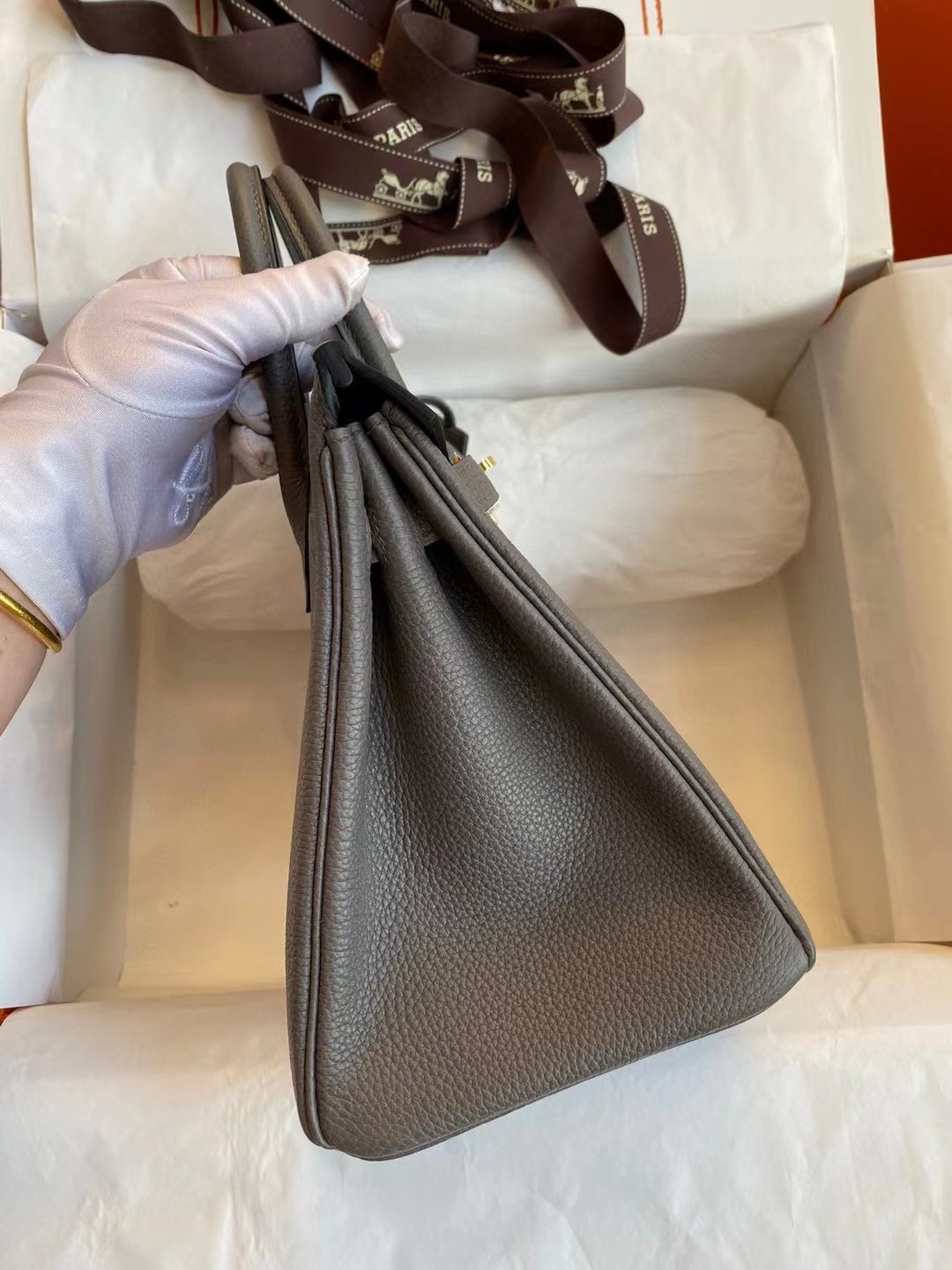 [TOP] HERMES Togo Birkin Bag 25 cm - Tinware Gray - GHW&SHW