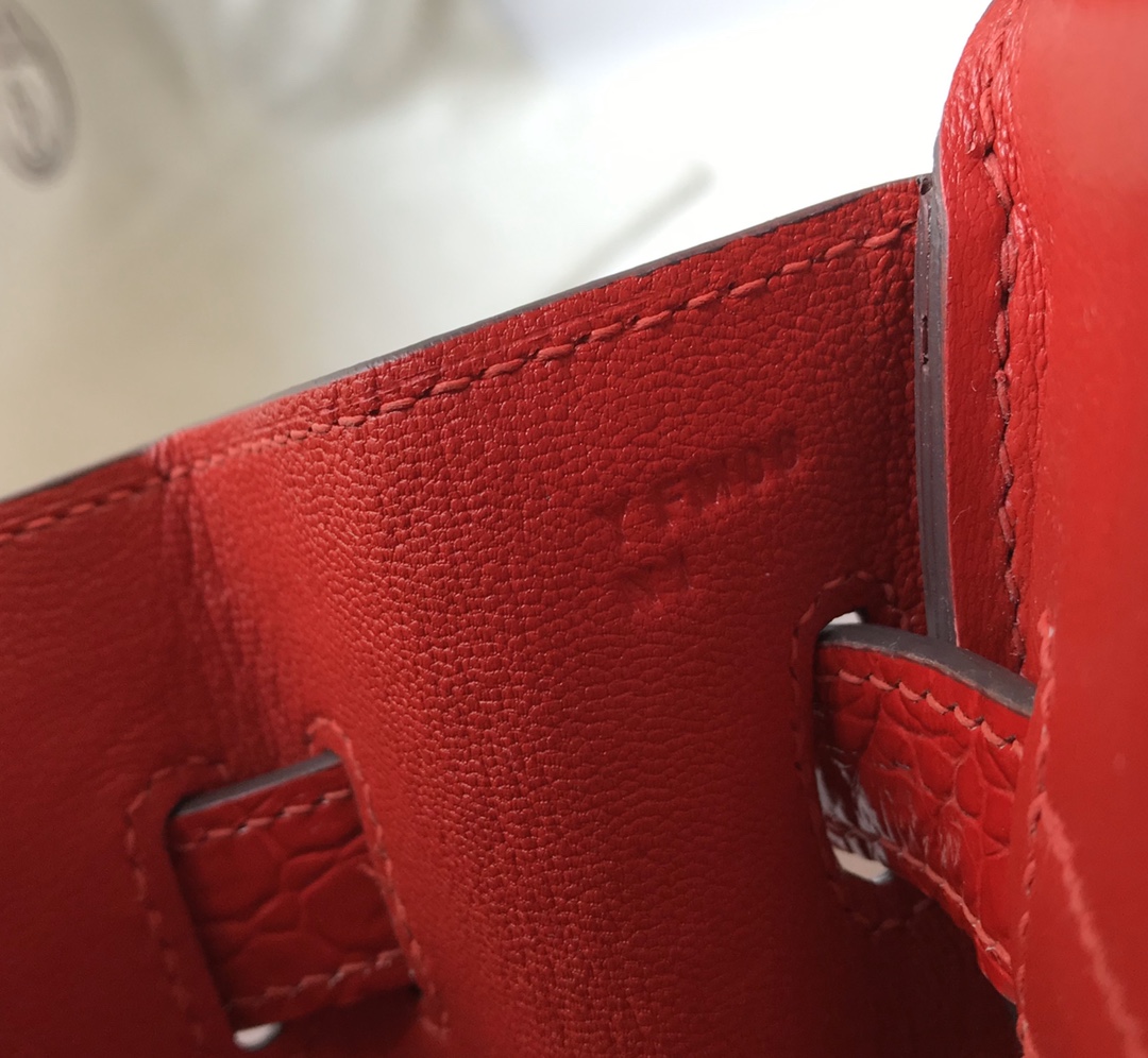 [TOP] HERMES Birkin Crocodile 25CM/30CM - Red & GHW