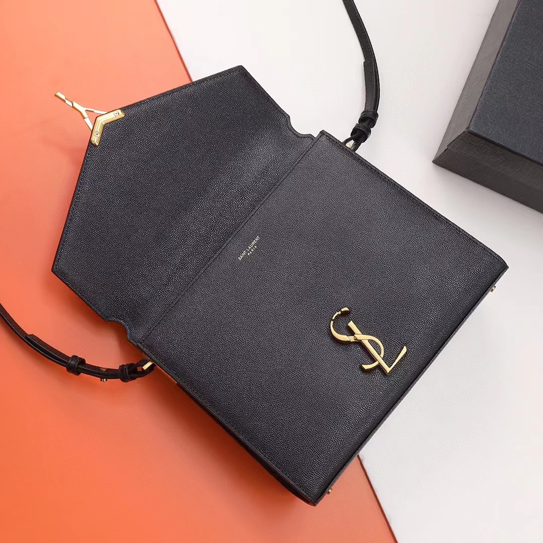 [TOP] Yves Saint Laurent YSL Cassandra Top Handle Bag - Black w GHW