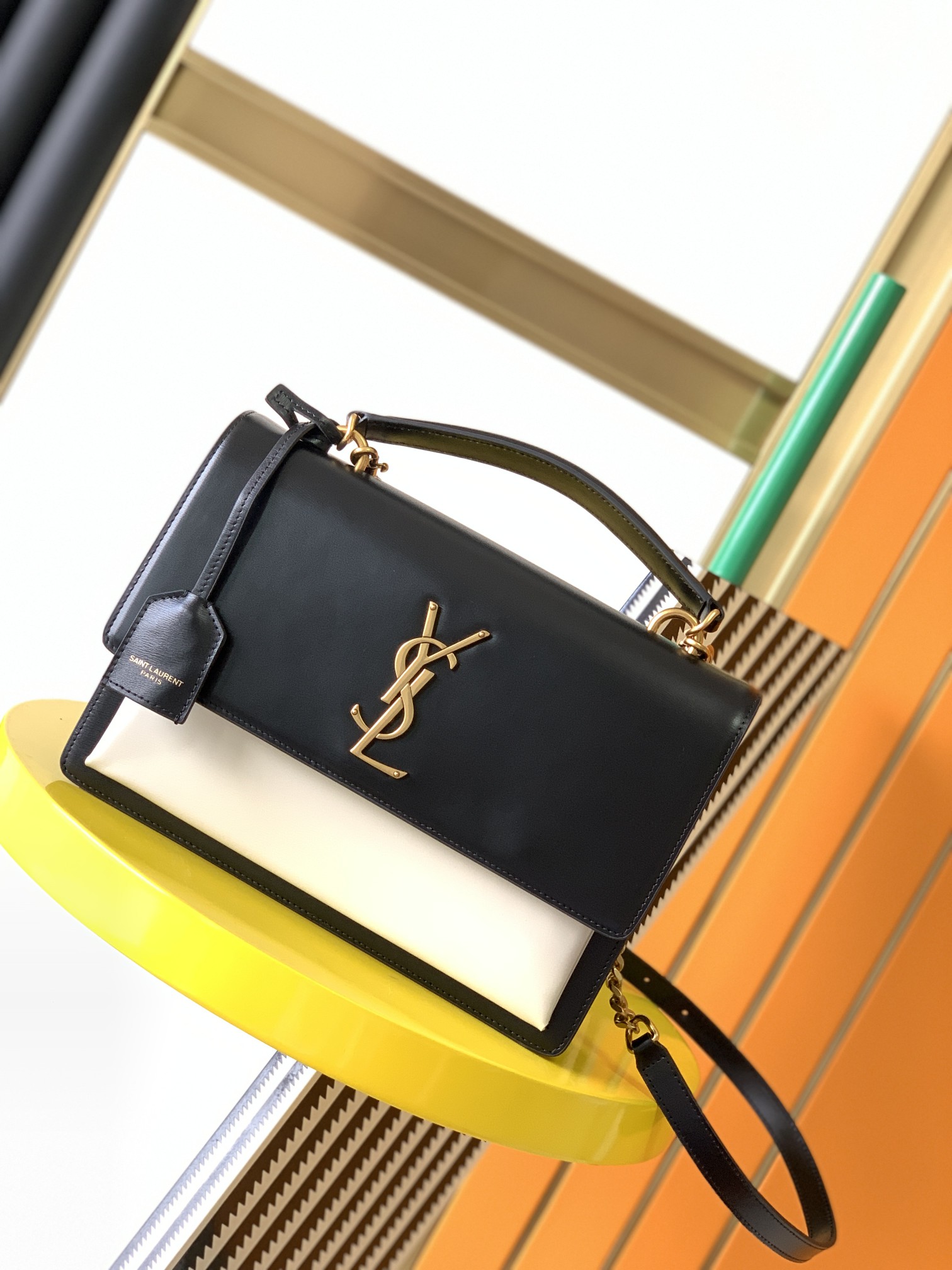 [TOP] Yves Saint Laurent YSL Cowhide Medium Sunset Bags  - 5 Colors - GHW