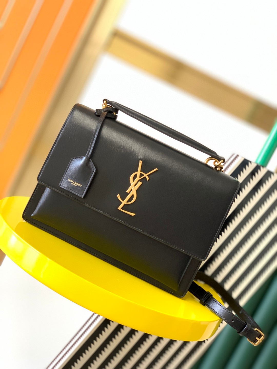 [TOP] Yves Saint Laurent YSL Cowhide Medium Sunset Bags  - 5 Colors - GHW
