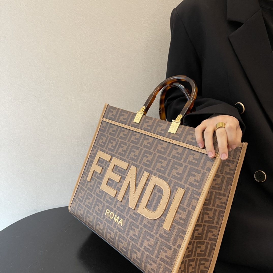 [TOP] FENDI Sunshine Shopper bags 35x31x17cm - Brown