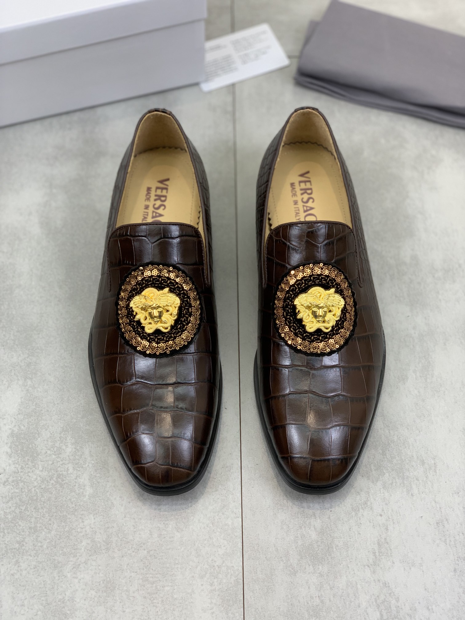 [TOP] VERSACE Men's Business Leather Shoes - 2 Colors