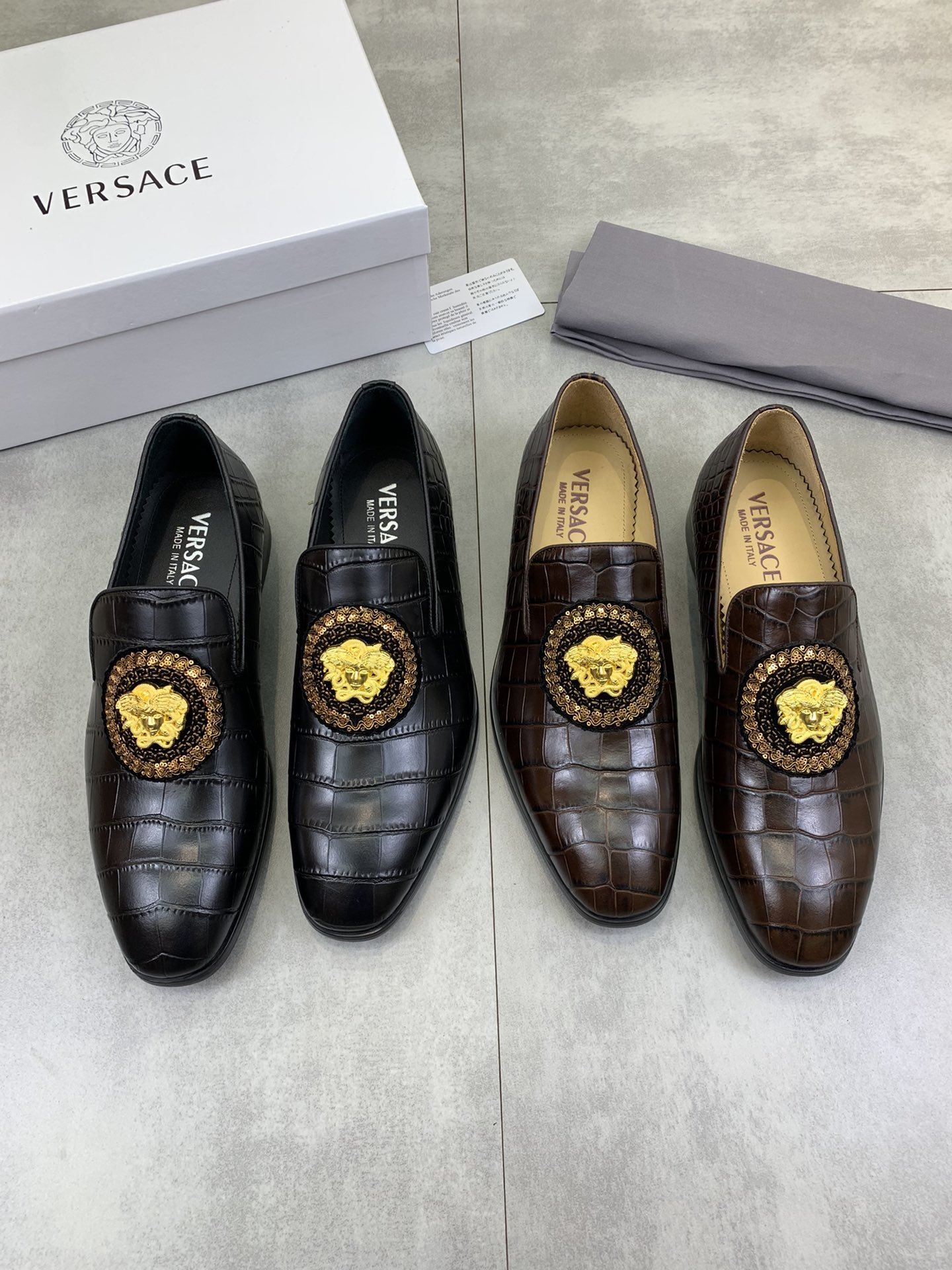 [TOP] VERSACE Men's Business Leather Shoes - 2 Colors