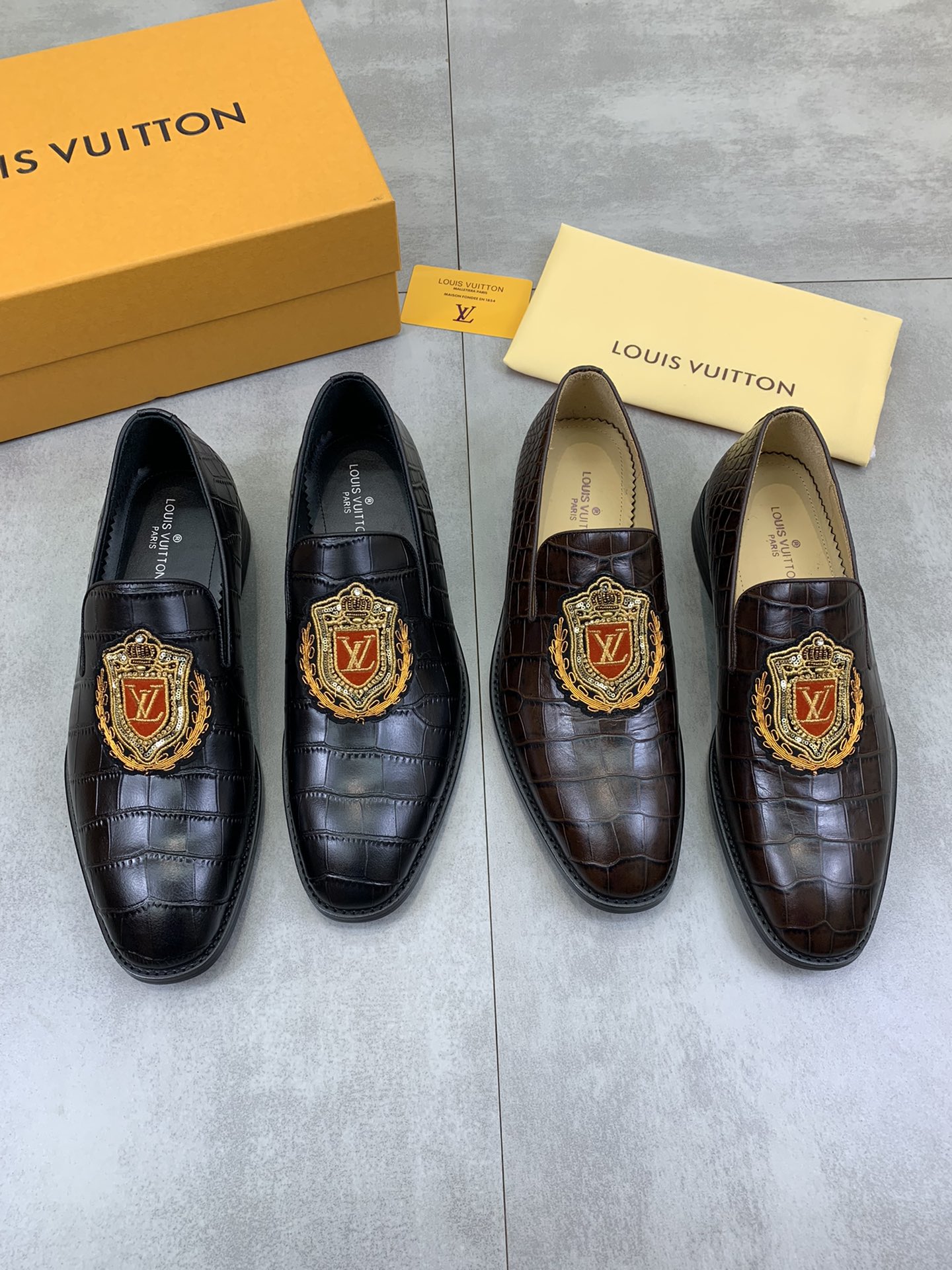 [TOP] Louis Vuitton LV Men's Business Leather Shoes - 2 Colors