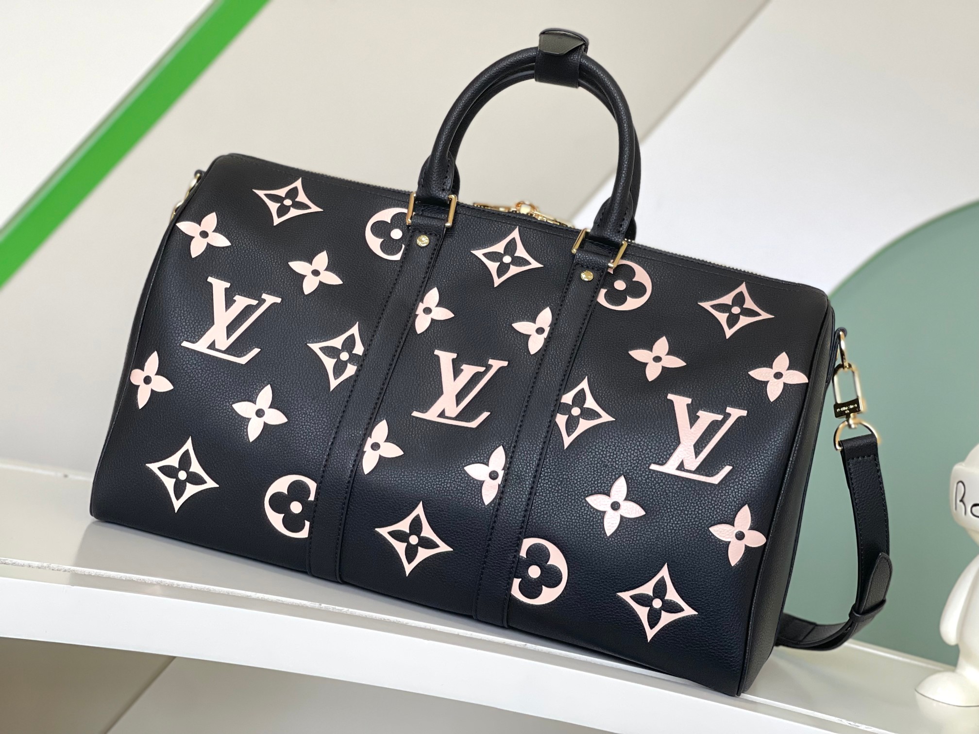 [TOP] Louis Vuitton LV Keepall Bandoulière 45 Monogram Empreinte Handbag - Black - 45x27x20cm