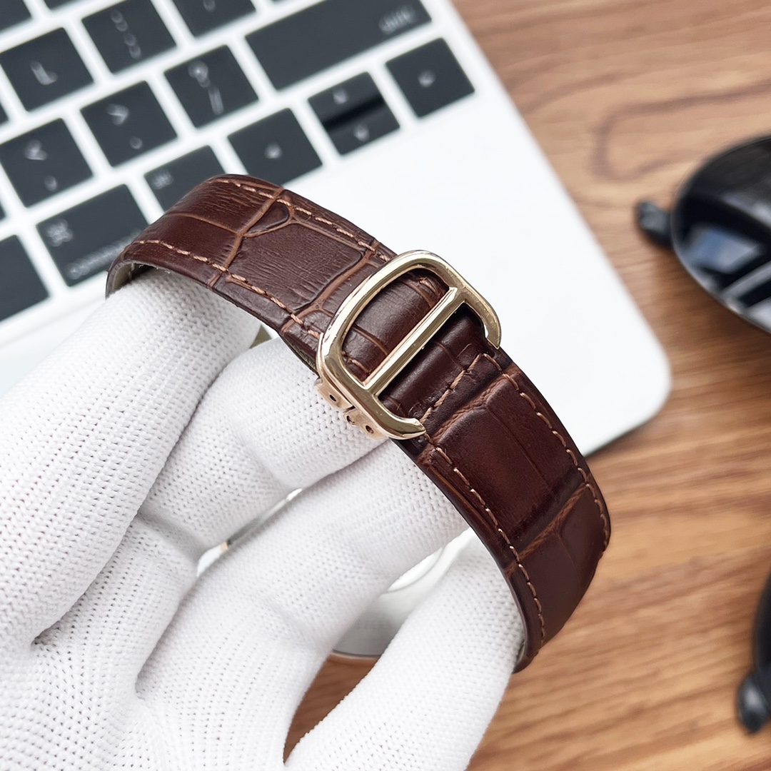 [TOP] Cartier Men's w Imported Calfskin Watch 44mm