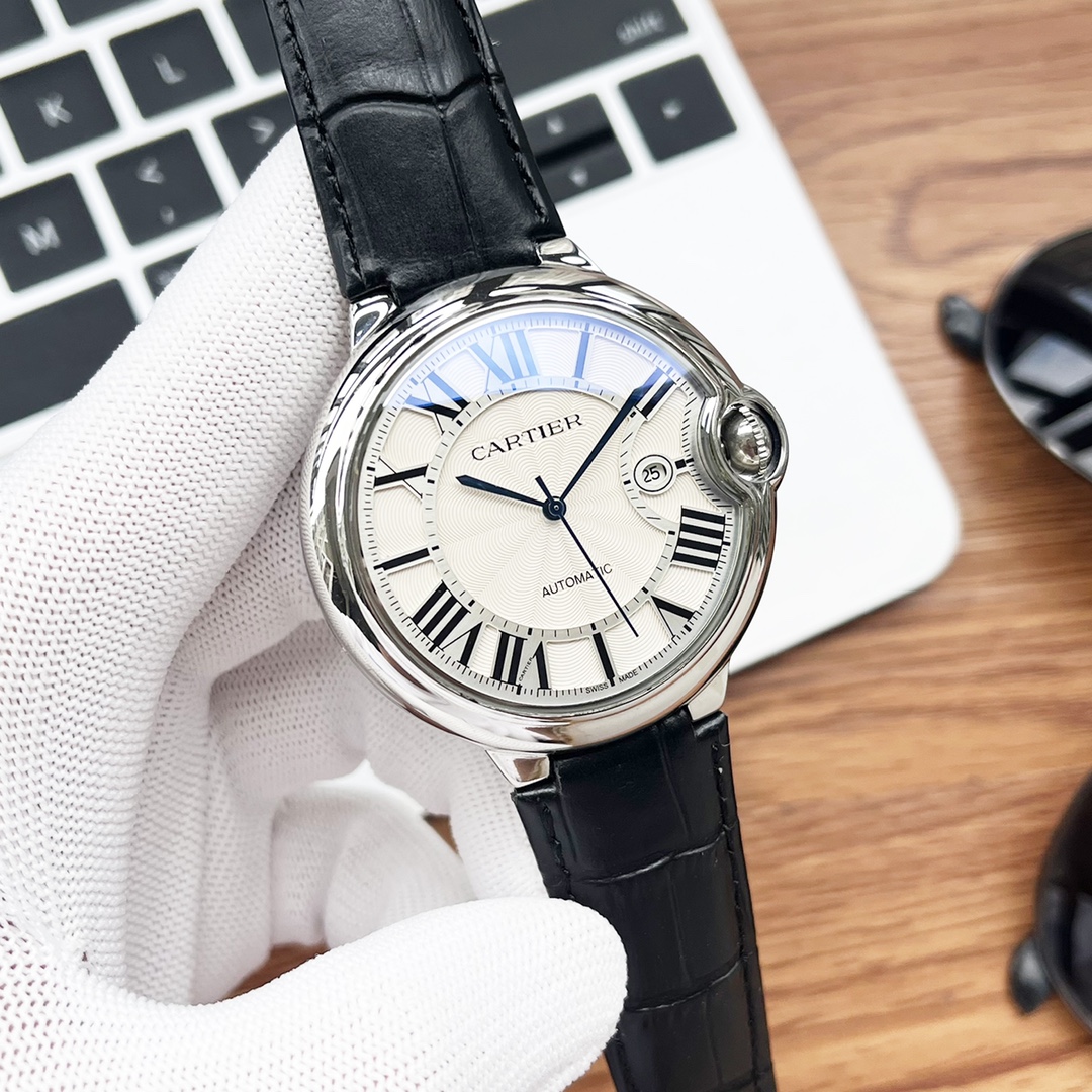 [TOP] Cartier Men's w Imported Calfskin Watch 44mm