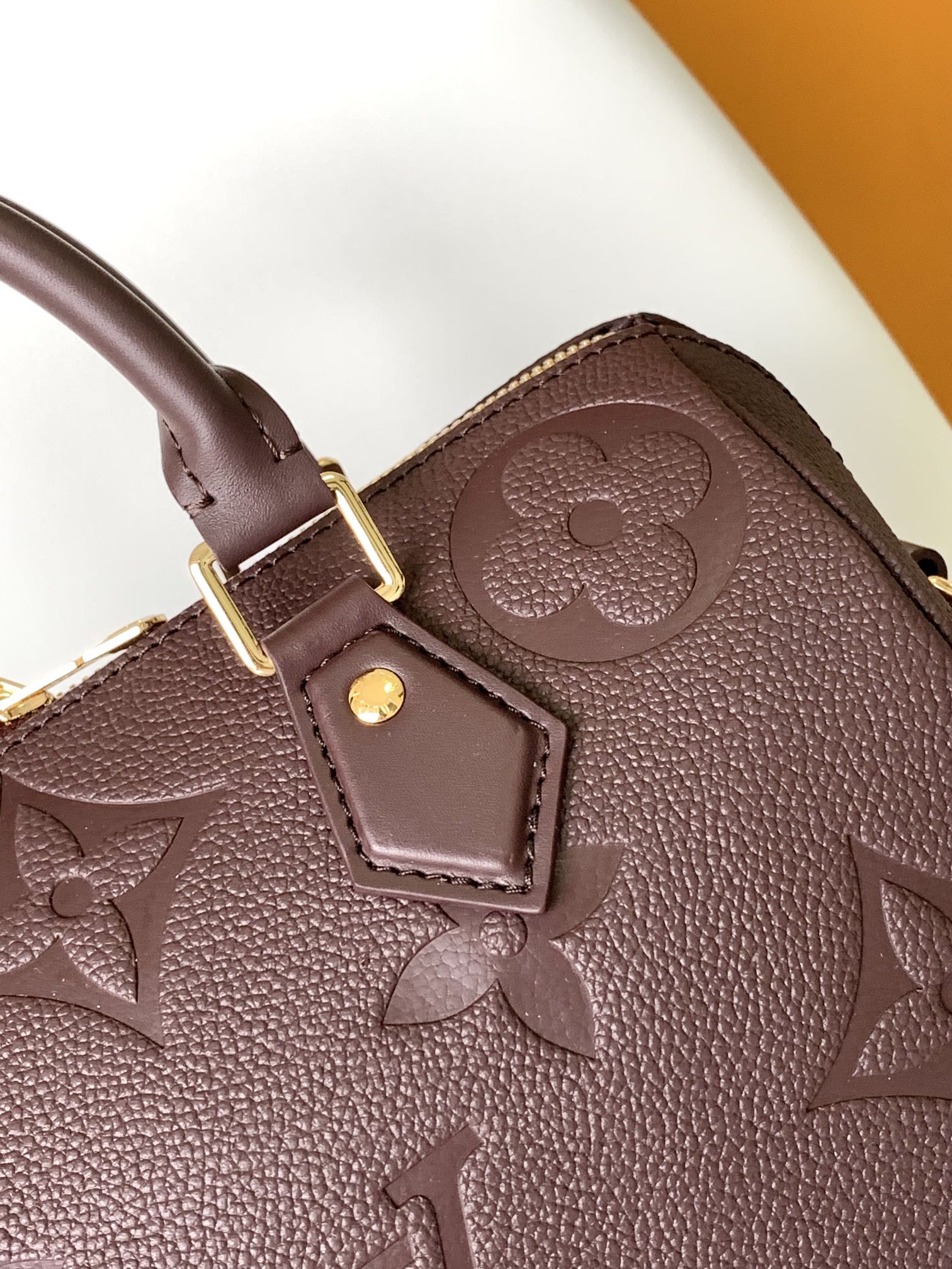 [TOP] Louis Vuitton LV Monogram Empreinte Speedy Bags - 25x19x15CM - Jujube Red&GHW