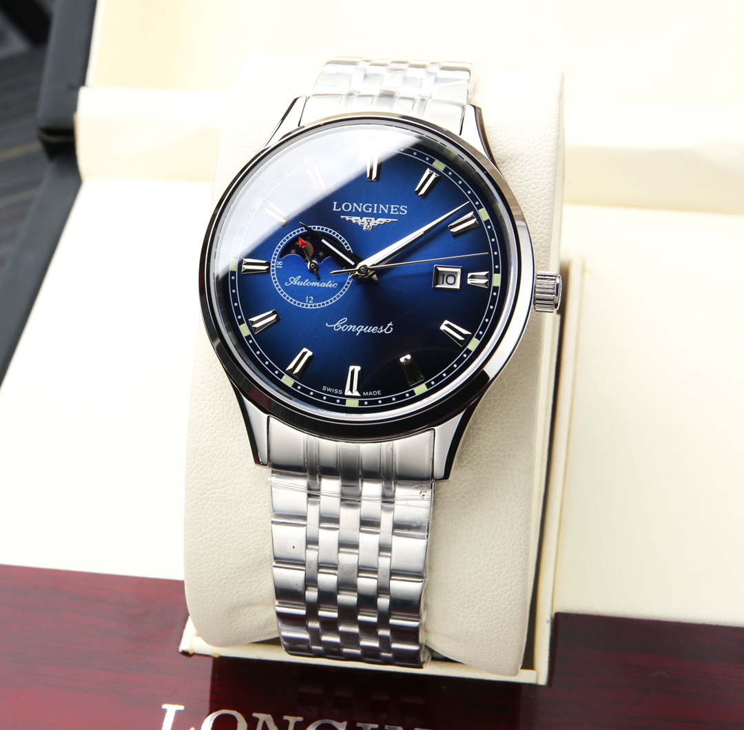 [TOP] LONGINES Men's Super A Stainless Steel Case 5 Degrees Waterproof Watch 40 mm