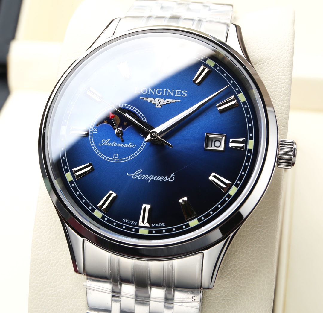 [TOP] LONGINES Men's Super A Stainless Steel Case 5 Degrees Waterproof Watch 40 mm