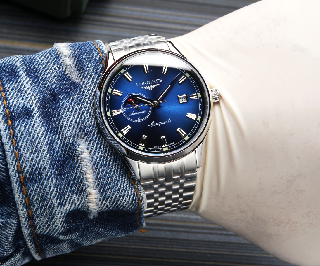 [TOP] LONGINES Men's Super A Stainless Steel Case 5 Degrees Waterproof Watch 40 mm