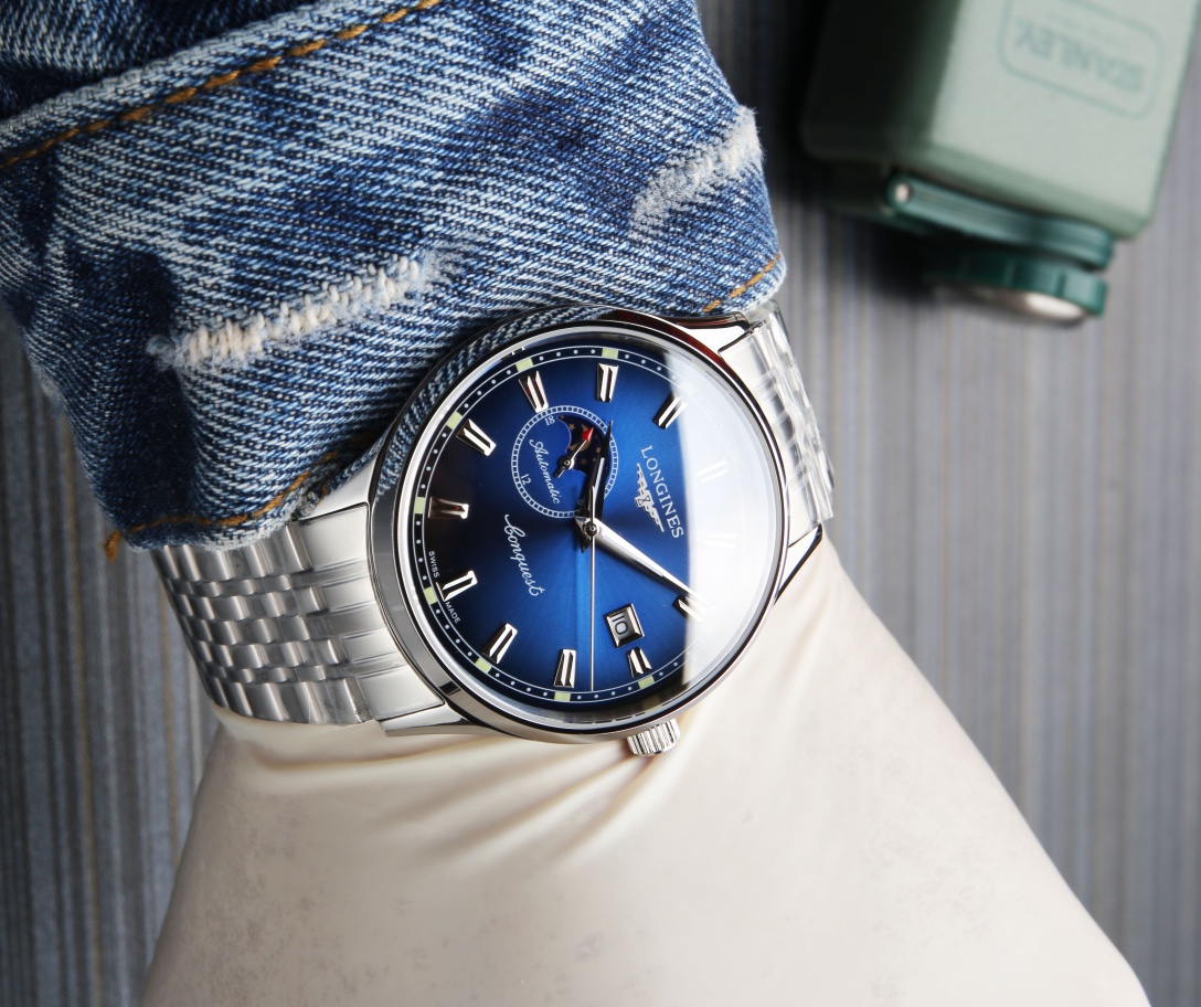 [TOP] LONGINES Men's Super A Stainless Steel Case 5 Degrees Waterproof Watch 40 mm