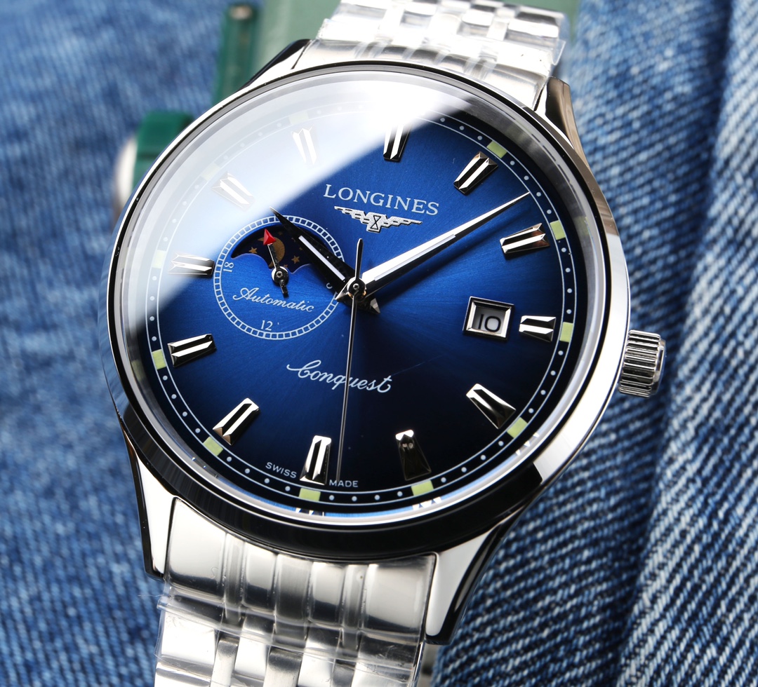 [TOP] LONGINES Men's Super A Stainless Steel Case 5 Degrees Waterproof Watch 40 mm