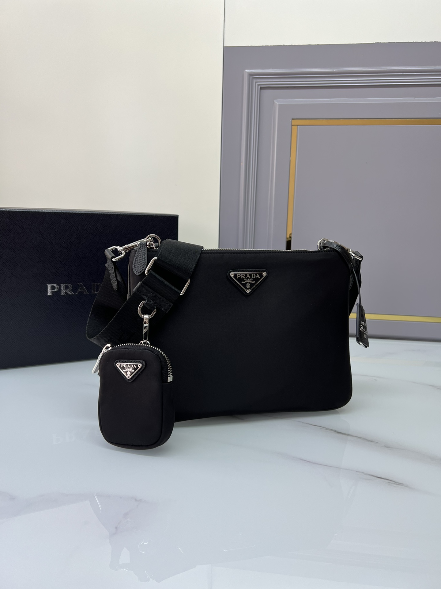 [TOP] PRADA 3WAY Bag Nylon 25x18x4cm - Black