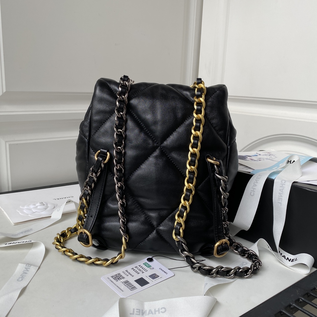 [TOP] CHANEL Classics Backpack - 26X22X16cm - GHW&SHW - Black
