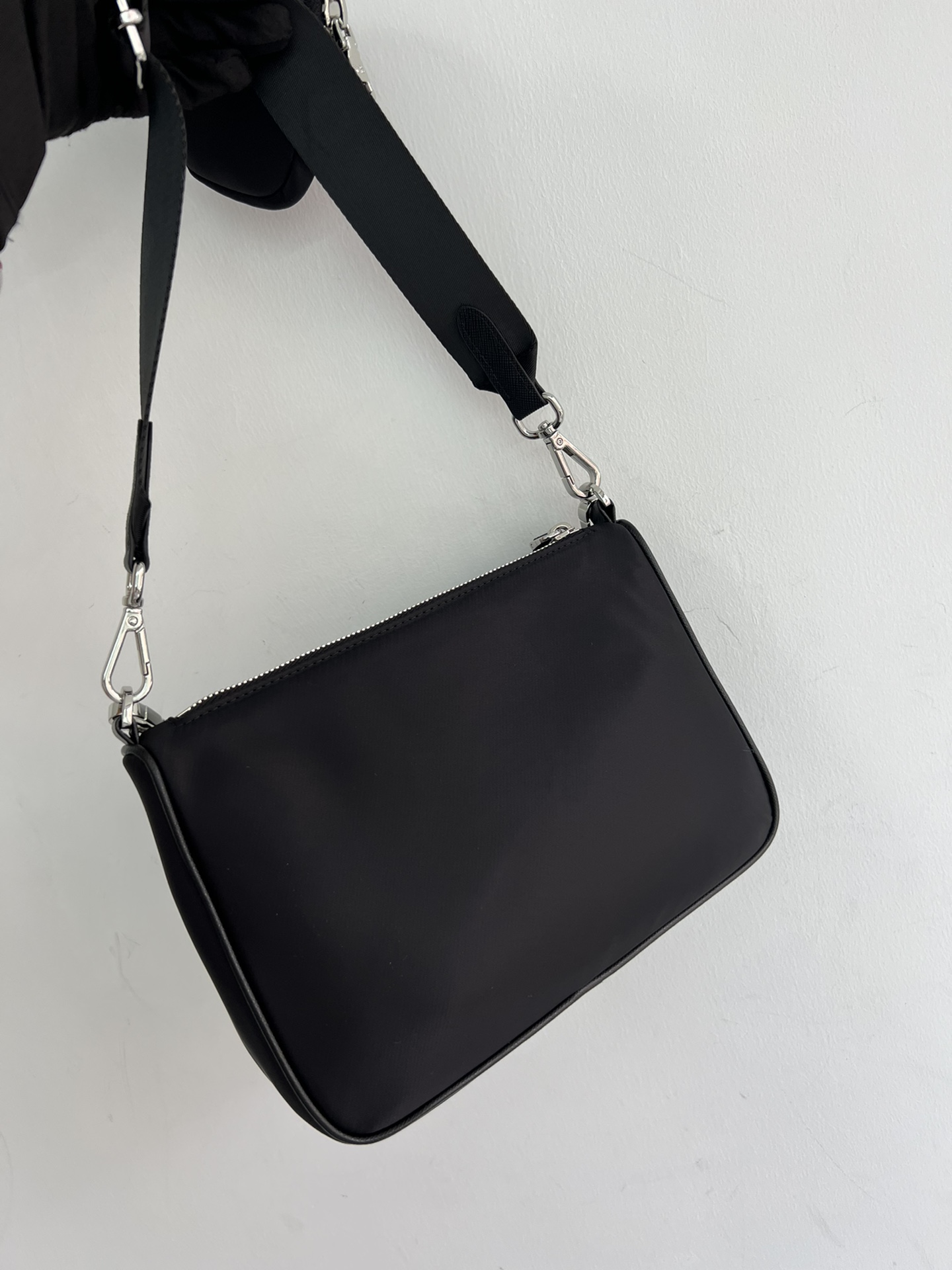 [TOP] PRADA Gemini Bag Nylon 23x16x5.5cm/20x12cm - Black