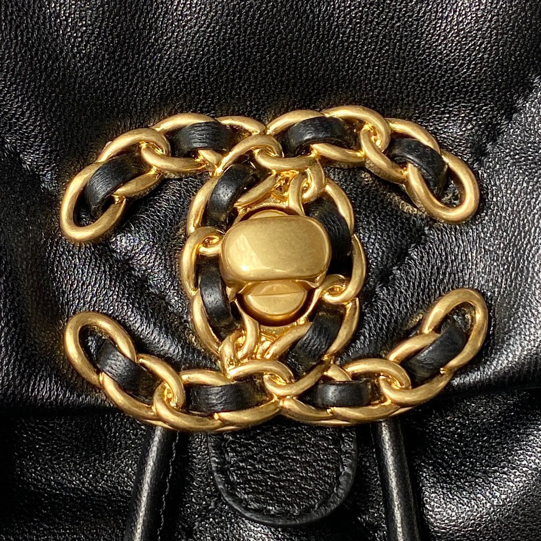 [TOP] CHANEL Classics Backpack - 26X22X16cm - GHW&SHW - Black