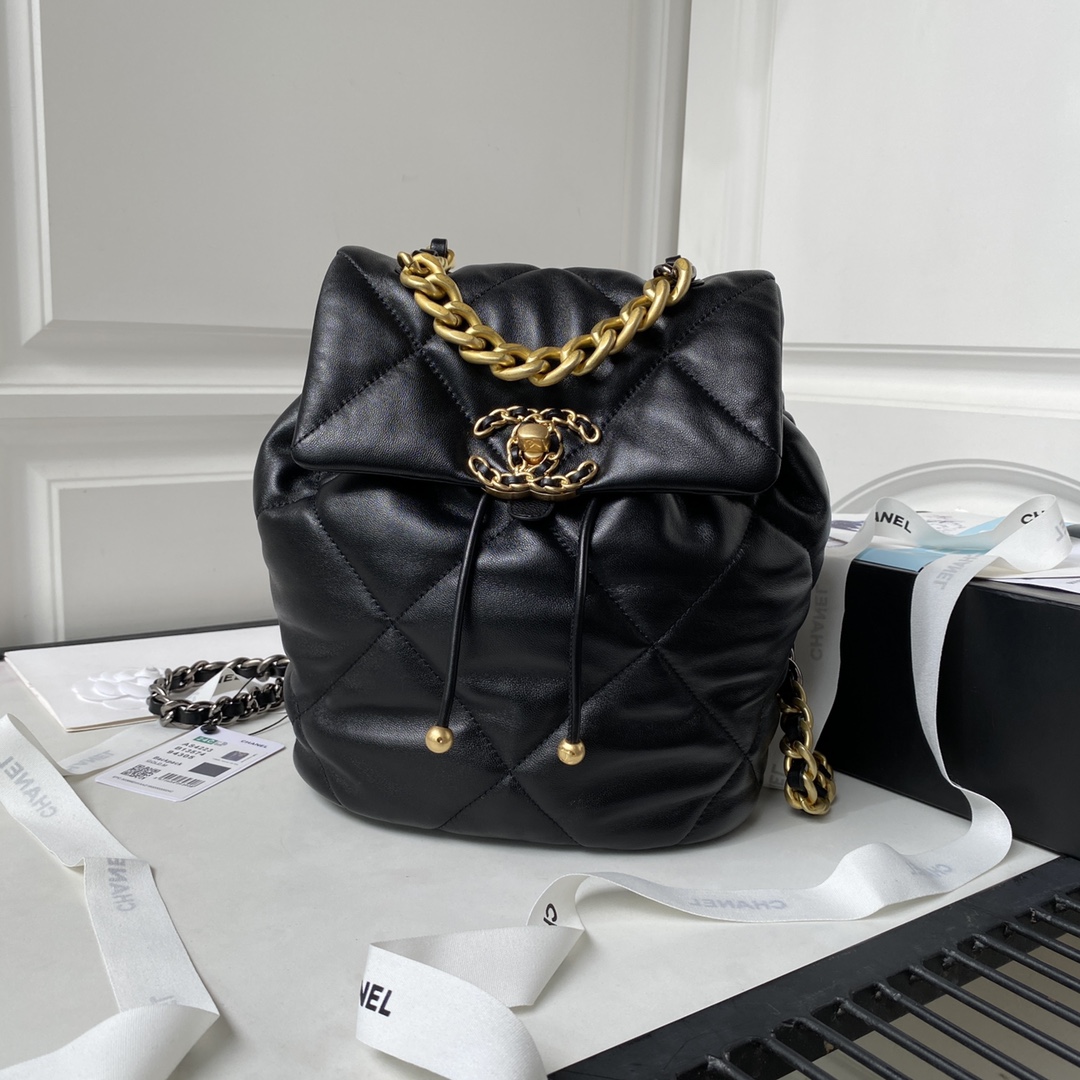 [TOP] CHANEL Classics Backpack - 26X22X16cm - GHW&SHW - Black