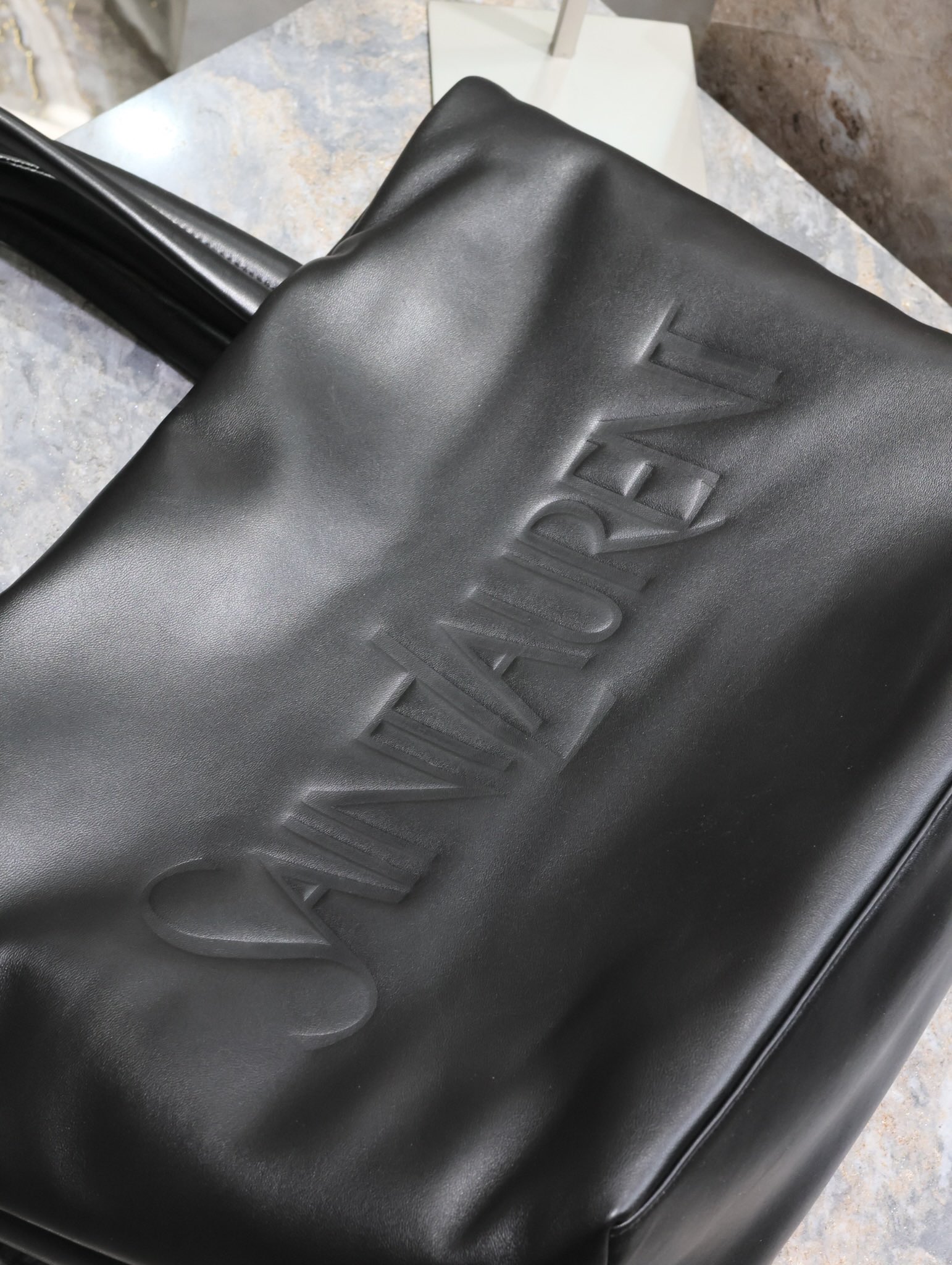 [TOP] Yves Saint Laurent YSL Men's Lambskin Tote Bag - 50×43×17cm & Black