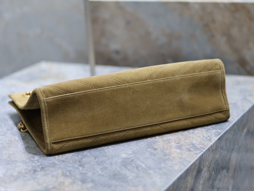 [TOP] Yves Saint Laurent YSL Medium Niki Shopping Bag - 33x27x11.5cm - Army Green