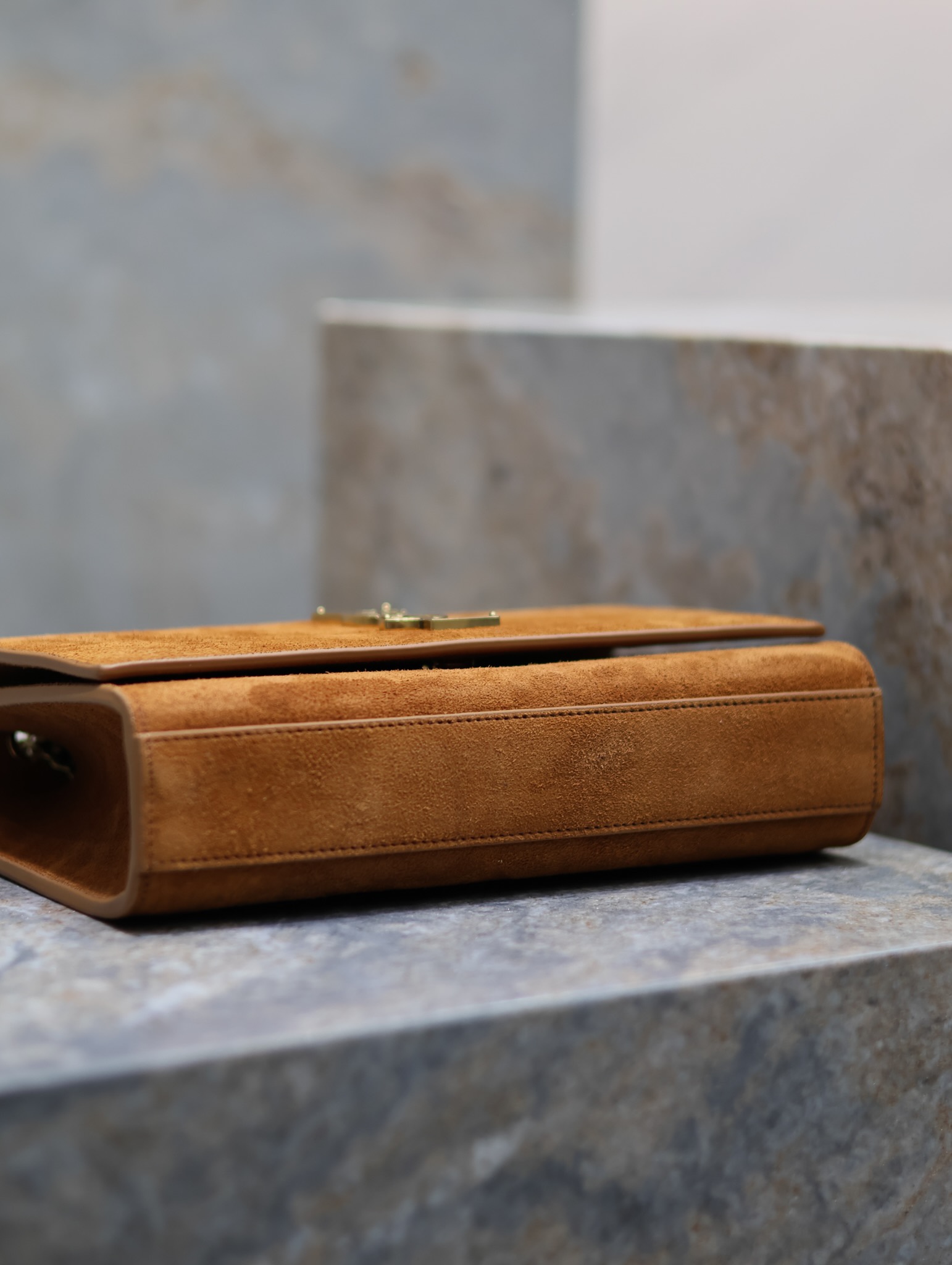 [TOP] Yves Saint Laurent YSL Monogram Kate Bag - 2 Size - Earthy yellow&GHW