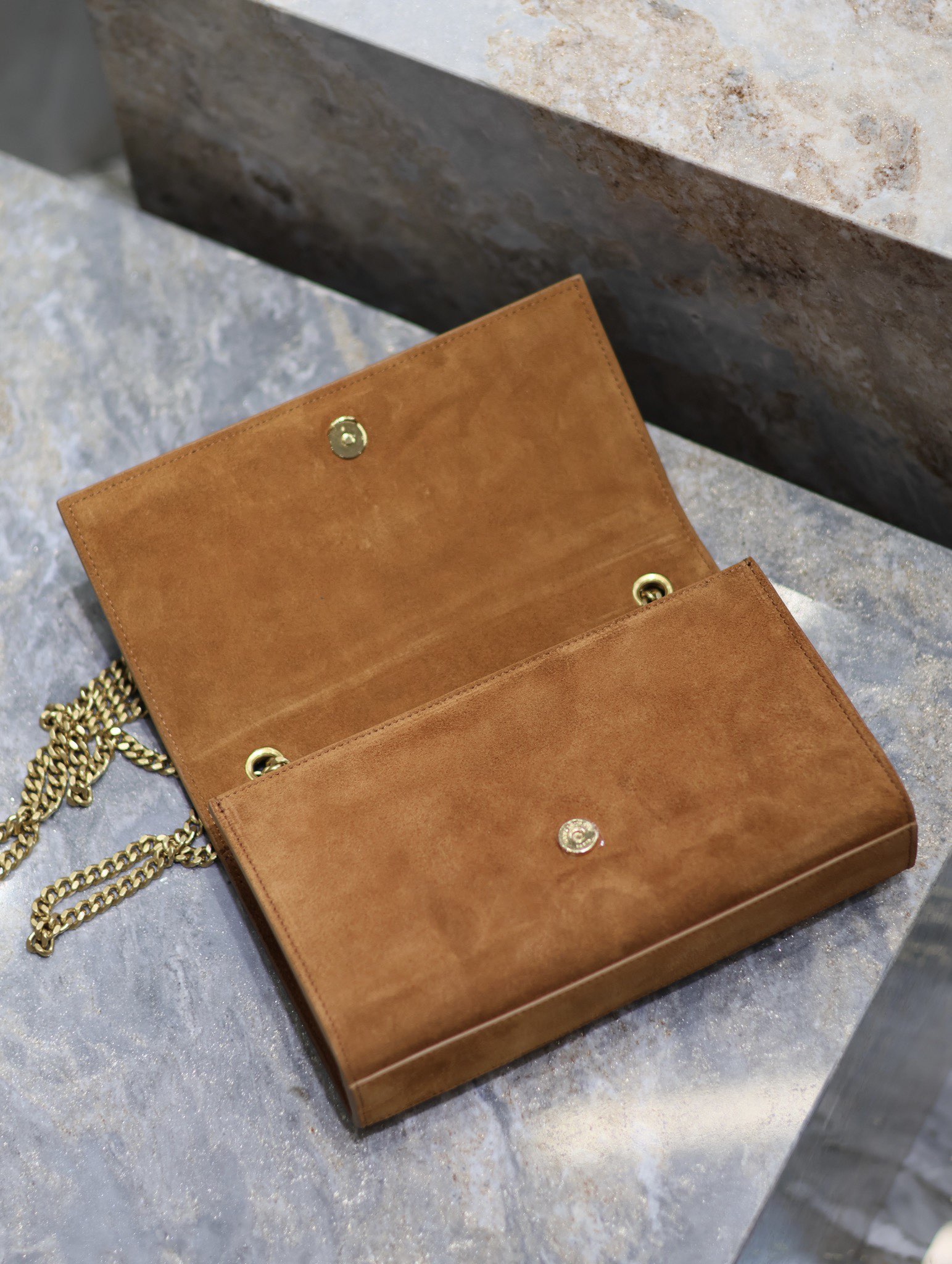 [TOP] Yves Saint Laurent YSL Monogram Kate Bag - 2 Size - Earthy yellow&GHW