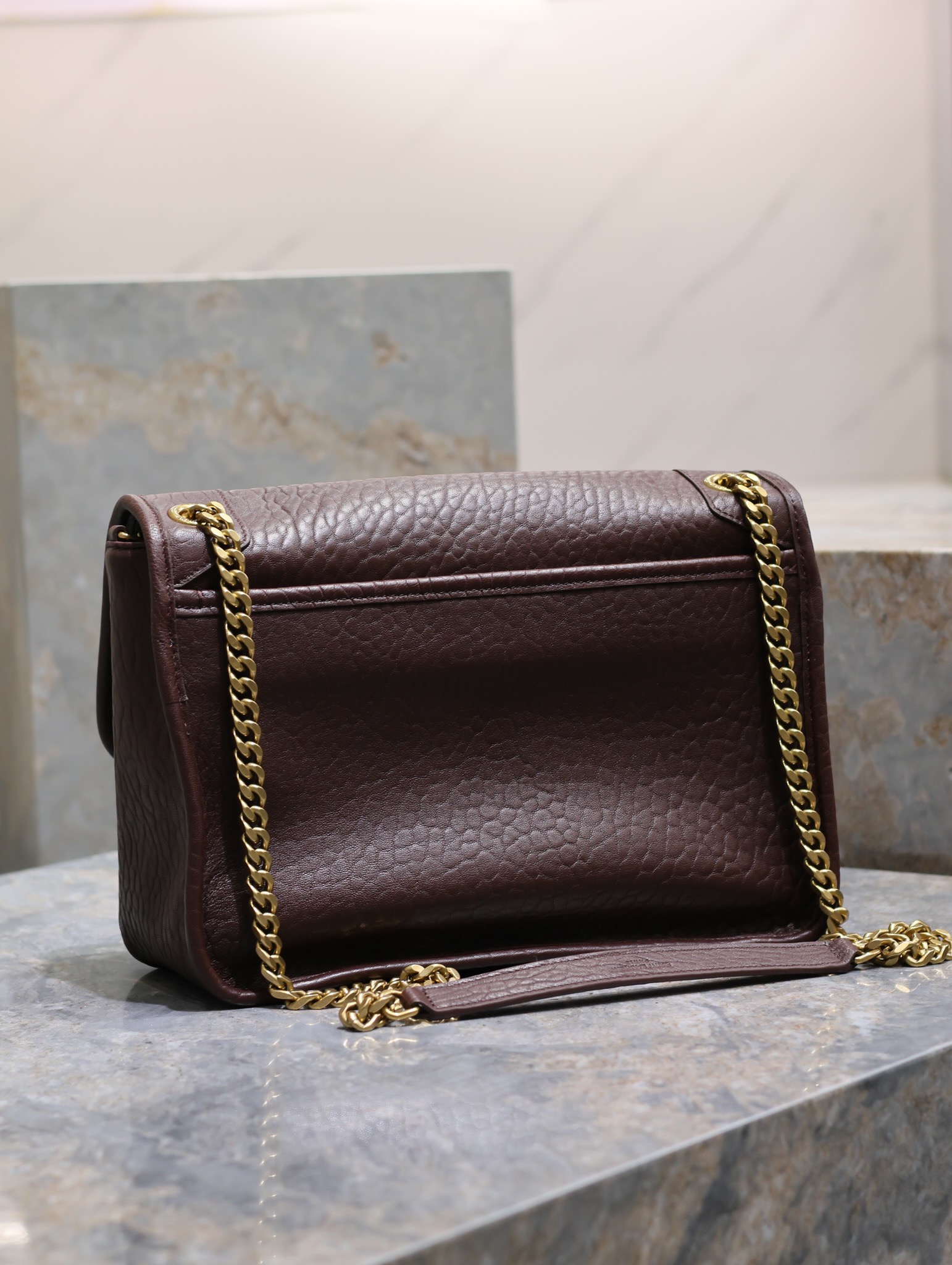 [TOP] Yves Saint Laurent YSL Niki Retro Sheepskin Bag - Coffee Colors - 2 Size&GHW