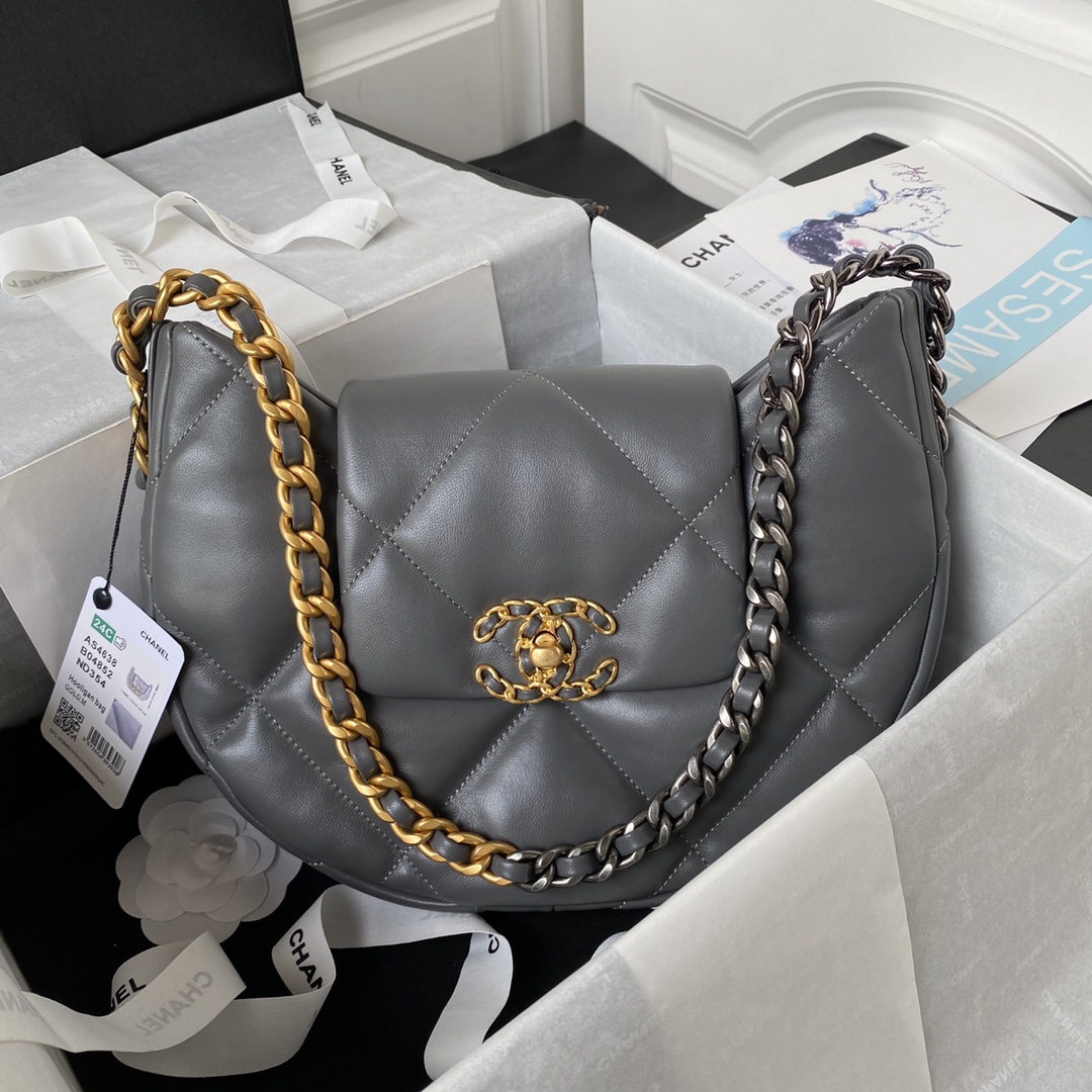 [TOP] CHANEL Lambskin Bag With Gold And Silver Metal Chain - GHW&25×20×7cm - 3 Colors