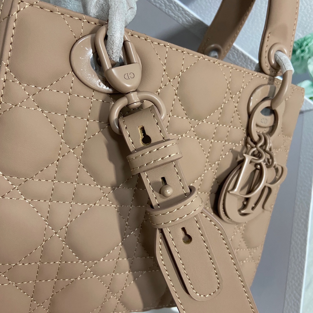 [TOP] Christian Dior Lady Christian Dior Bag Calfskin Matte Deerskin Velvet Lining 20x17x8 cm - Pink