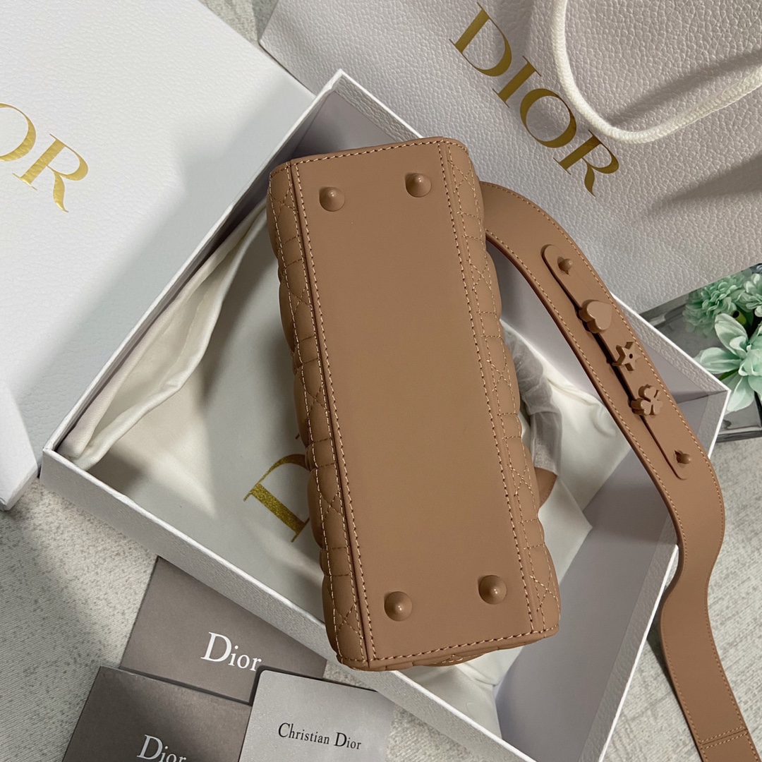 [TOP] Christian Dior Lady Christian Dior Bag Calfskin Matte Deerskin Velvet Lining 20x17x8 cm - Pink