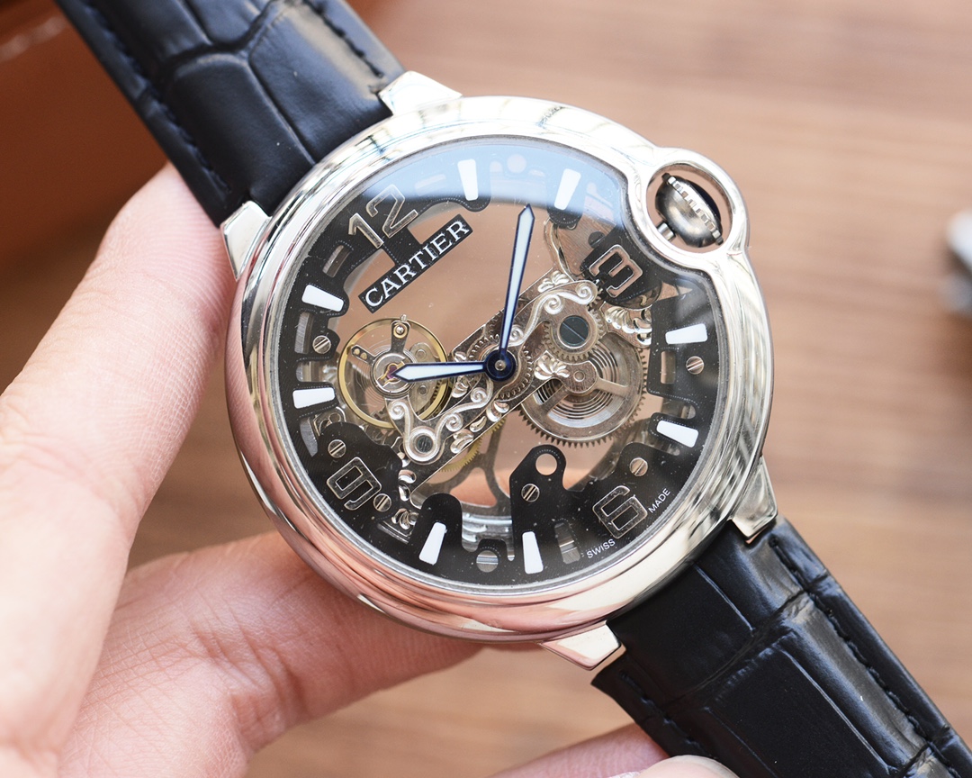 [TOP] Cartier Boutique Men's Watch Genuine Cowhide Strap 44mm - 3 Colors