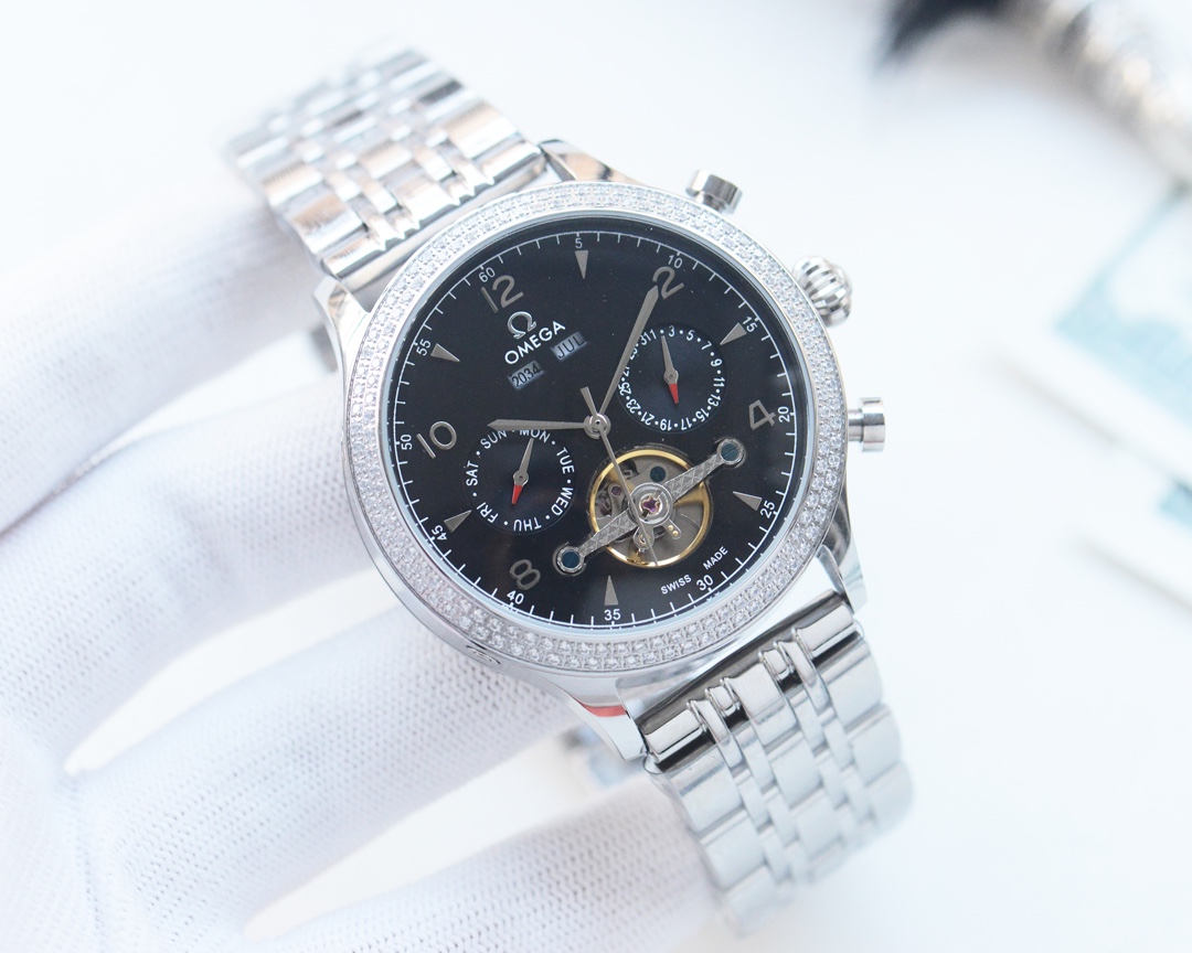 [TOP] OMEGA Men's Watch 316L Stainless Steel Strap Watch 42mm - 6 Colors