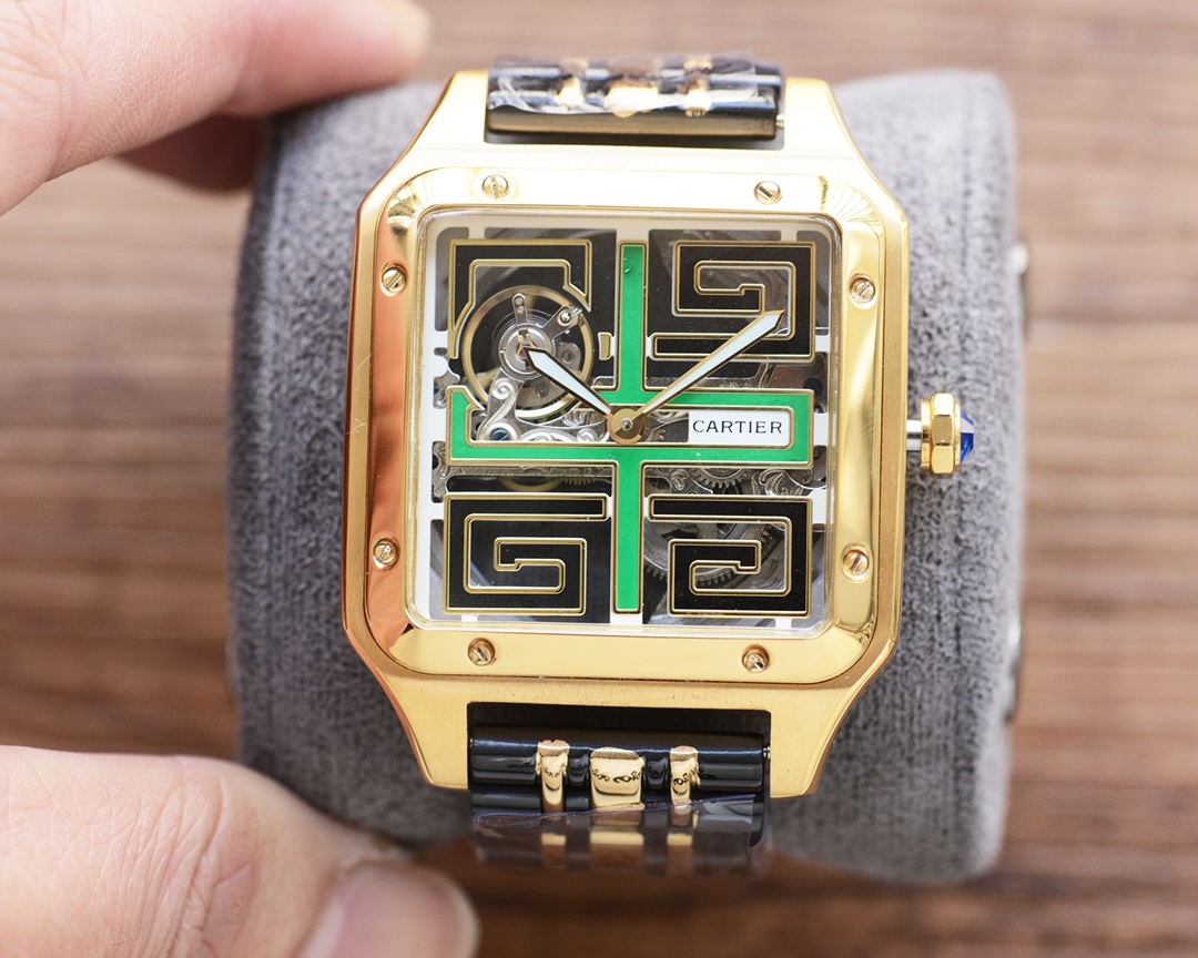 [TOP] Cartier Men's Watch Stainless Steel Strap Watch 45mm - 3 Colors